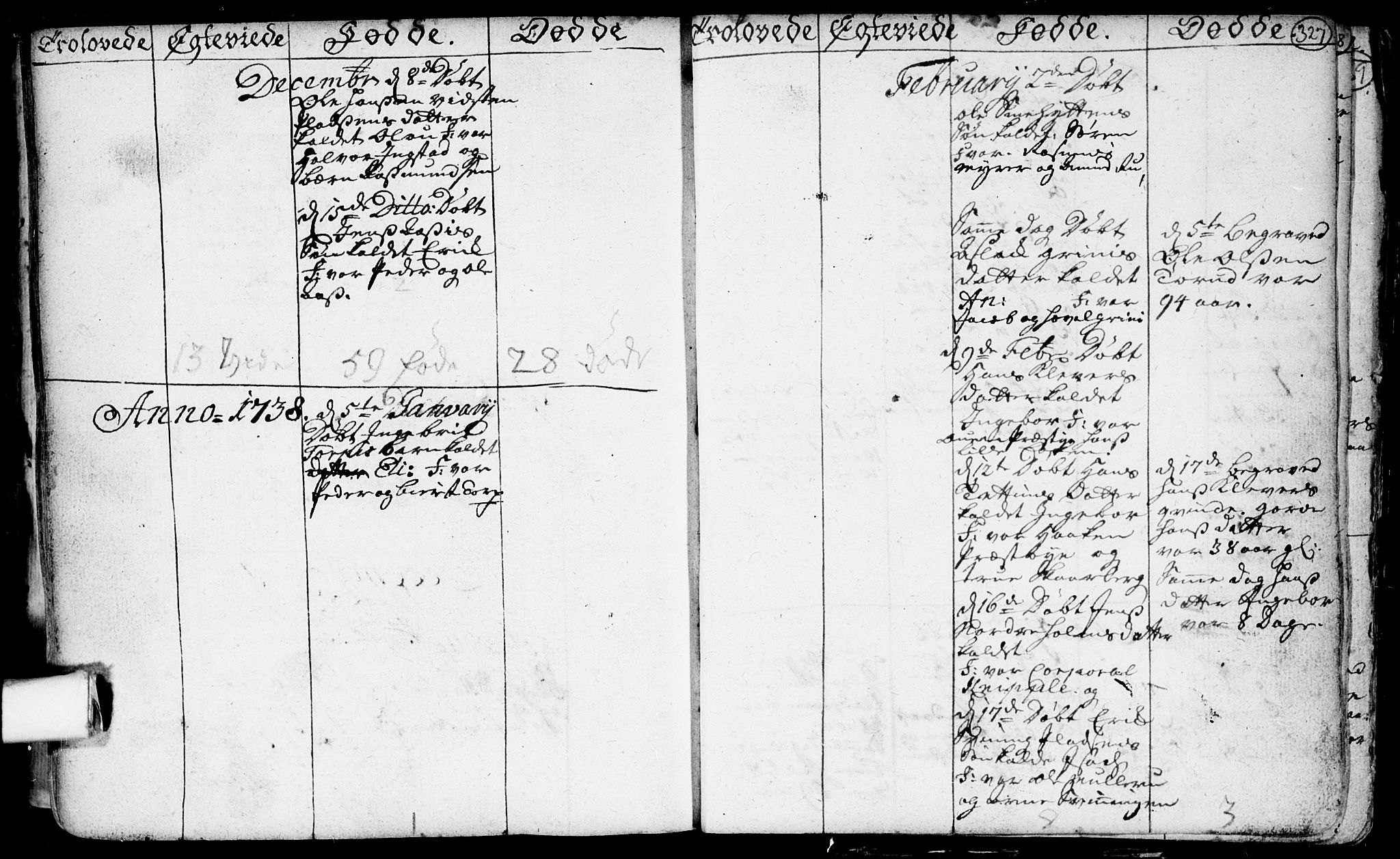 Spydeberg prestekontor Kirkebøker, AV/SAO-A-10924/F/Fa/L0001: Parish register (official) no. I 1, 1696-1738, p. 327