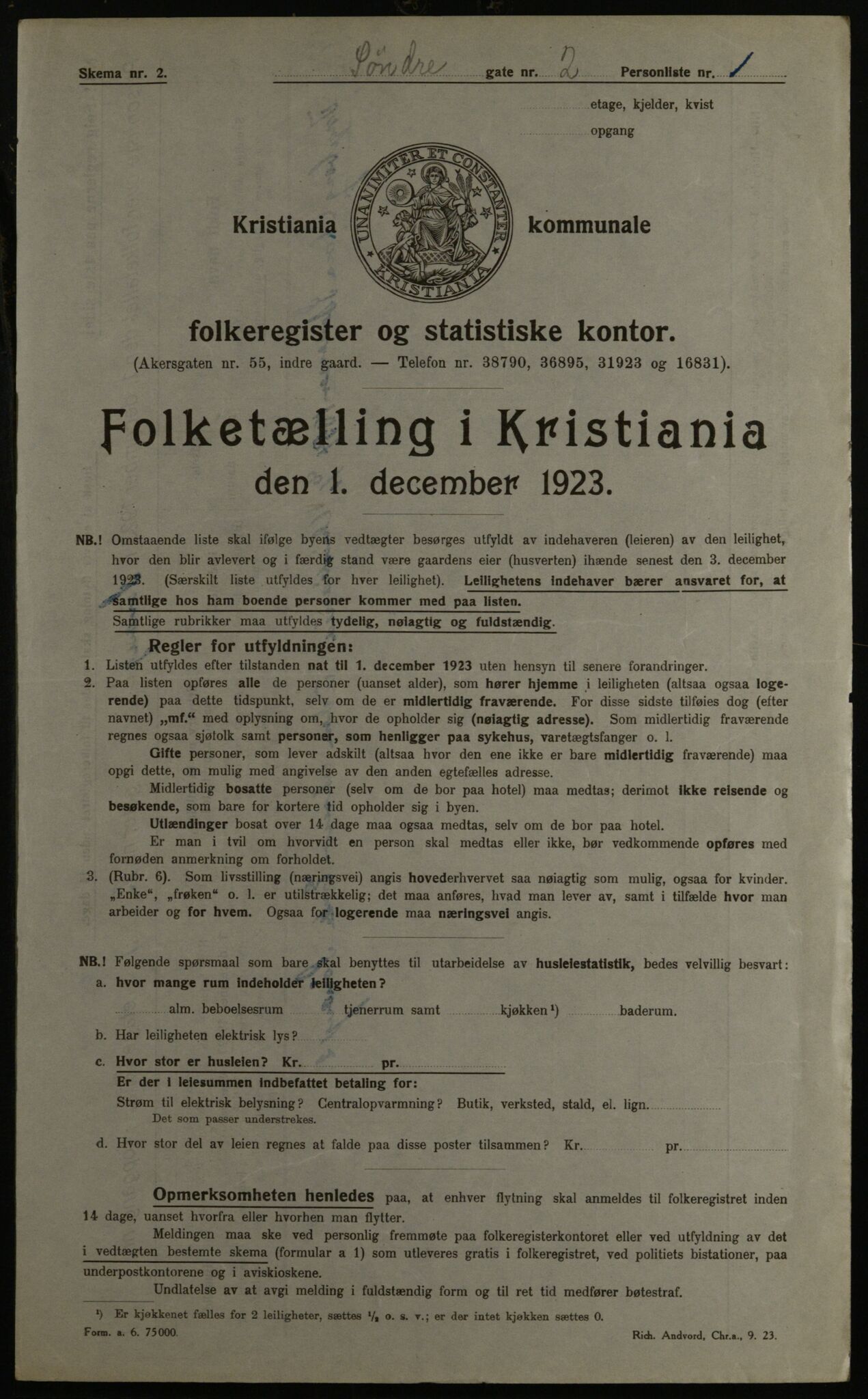 OBA, Municipal Census 1923 for Kristiania, 1923, p. 117743