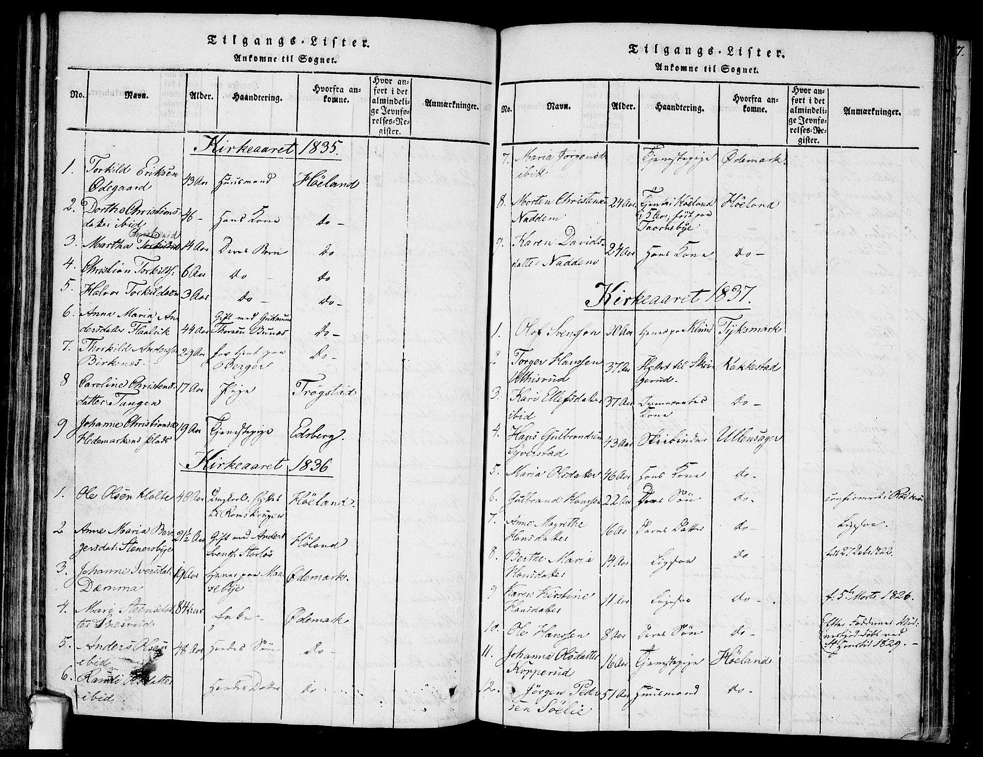 Rødenes prestekontor Kirkebøker, SAO/A-2005/F/Fa/L0004: Parish register (official) no. I 4, 1814-1838, p. 7