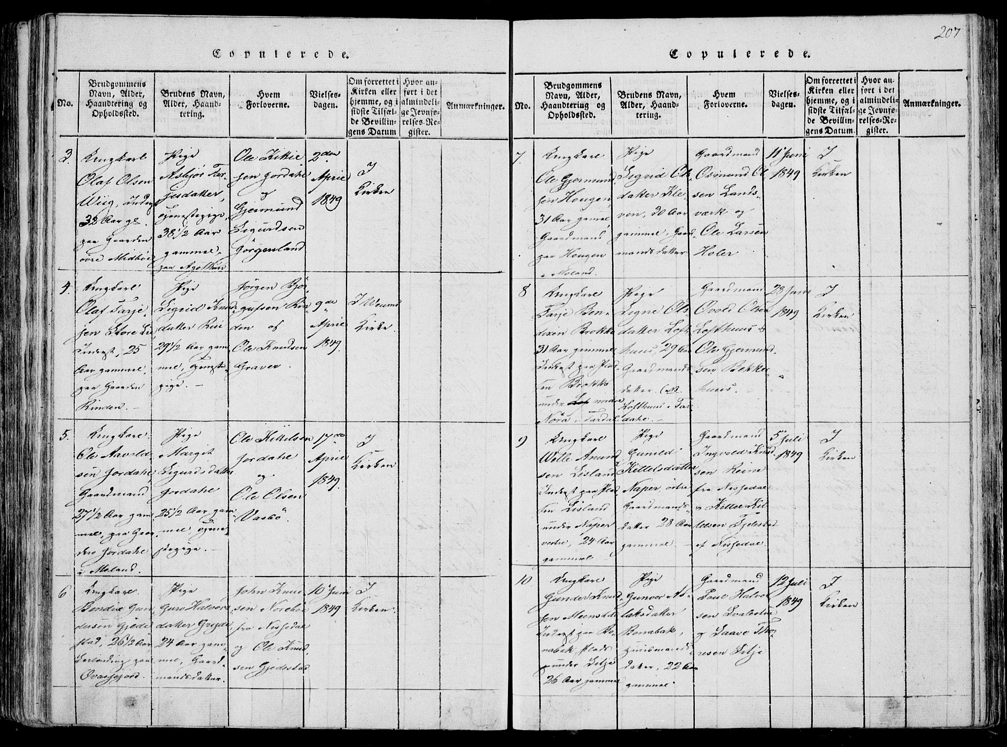 Fyresdal kirkebøker, SAKO/A-263/F/Fa/L0004: Parish register (official) no. I 4, 1815-1854, p. 207