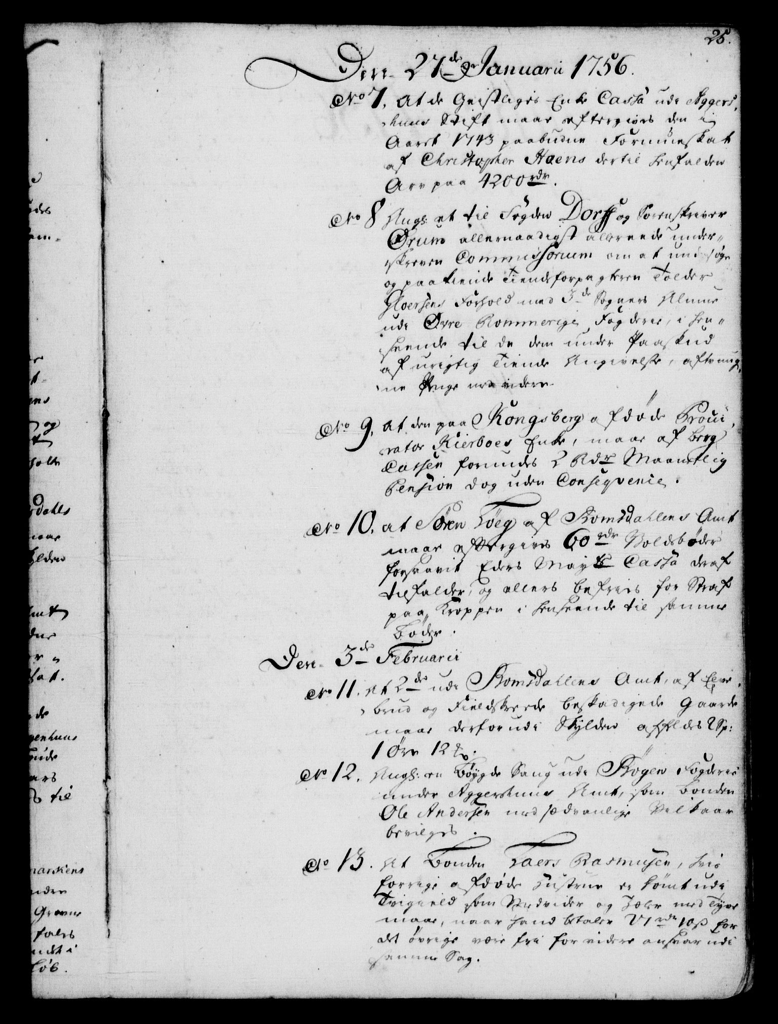 Rentekammeret, Kammerkanselliet, RA/EA-3111/G/Gf/Gfb/L0006: Register til norske relasjons- og resolusjonsprotokoller (merket RK 52.101), 1755-1765, p. 25