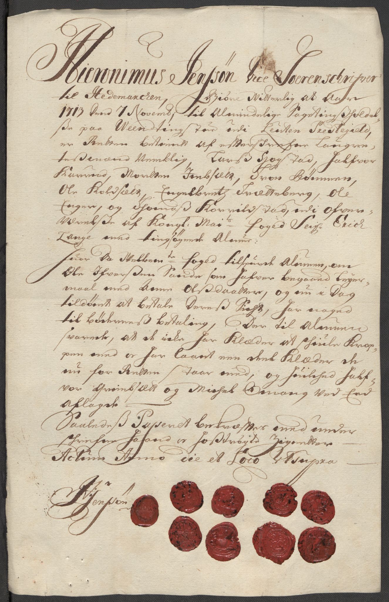 Rentekammeret inntil 1814, Reviderte regnskaper, Fogderegnskap, AV/RA-EA-4092/R16/L1050: Fogderegnskap Hedmark, 1713, p. 279