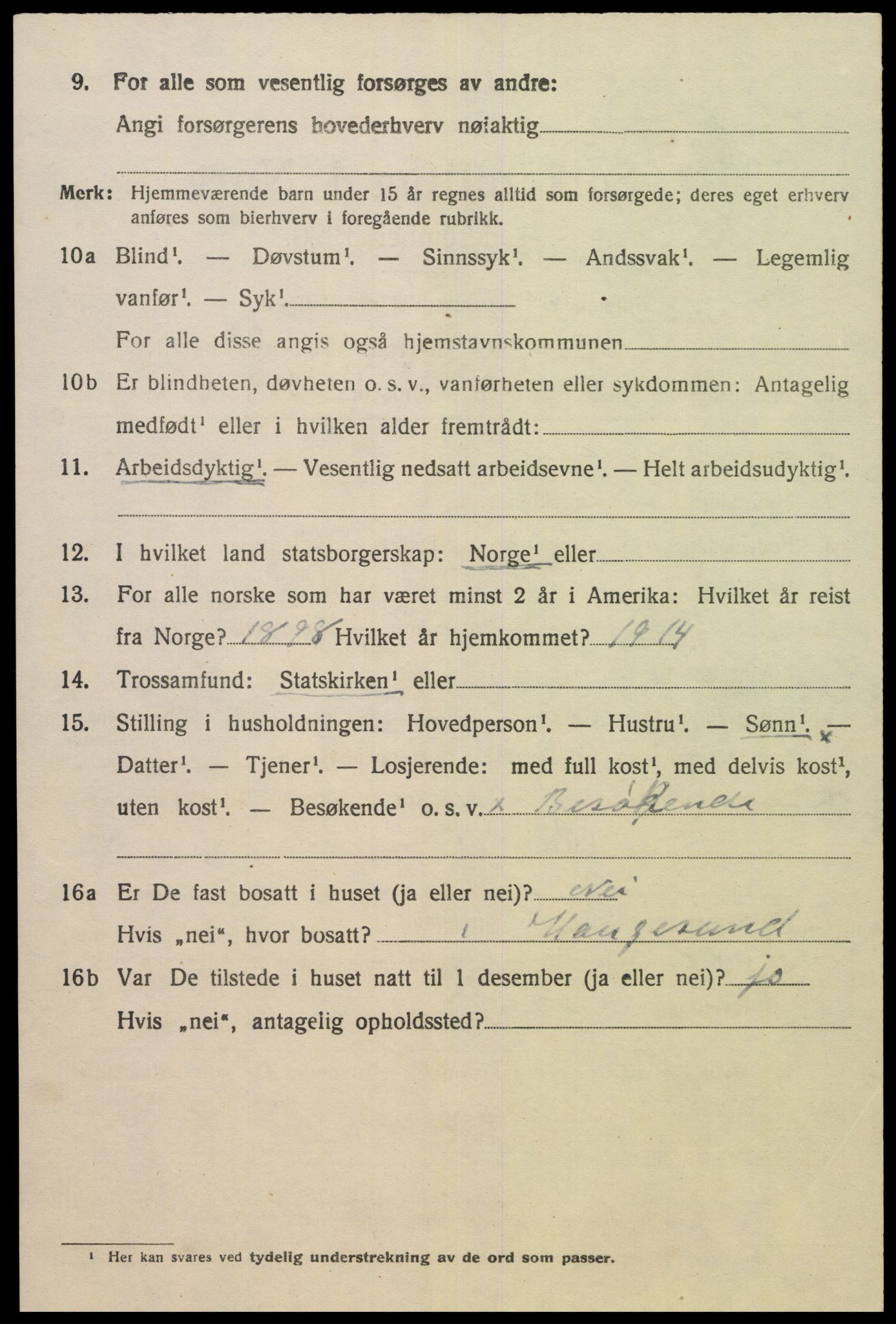 SAK, 1920 census for Lista, 1920, p. 12928