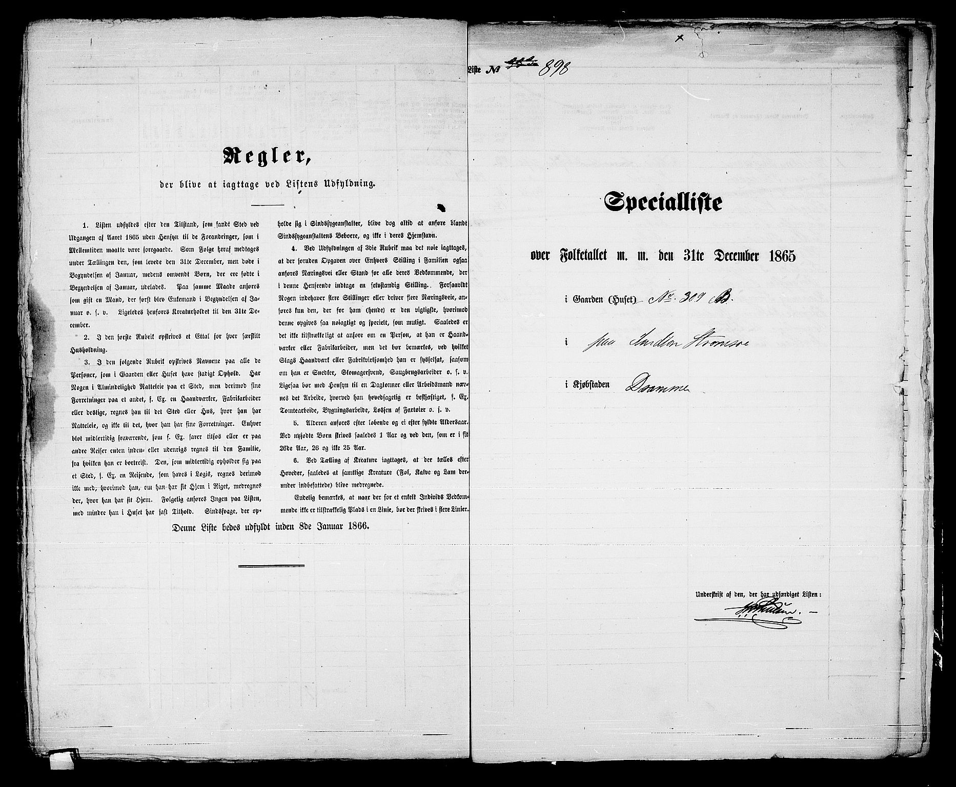 RA, 1865 census for Strømsø in Drammen, 1865, p. 610