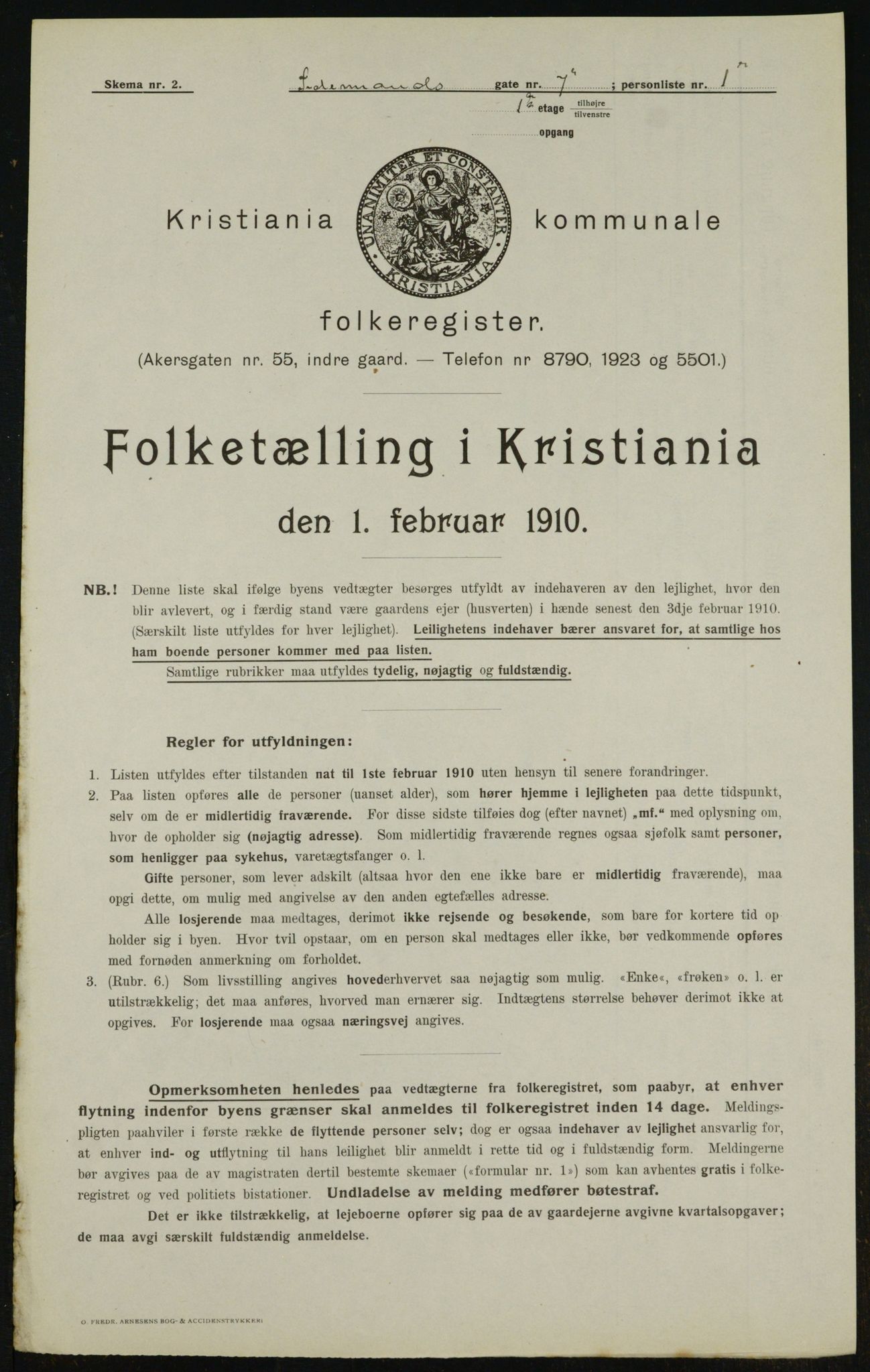 OBA, Municipal Census 1910 for Kristiania, 1910, p. 105740