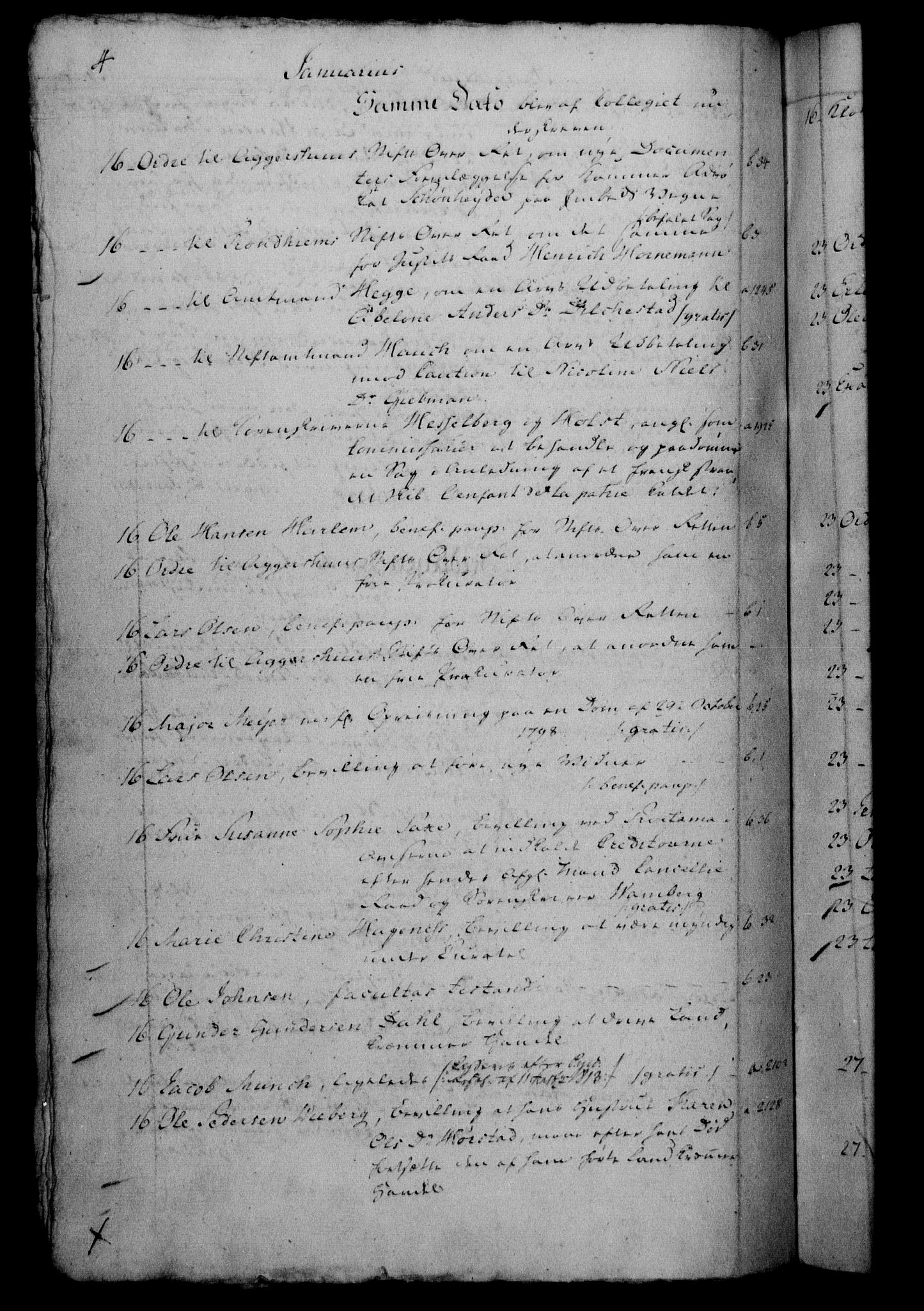 Danske Kanselli 1800-1814, RA/EA-3024/H/Hf/Hfb/Hfbc/L0002: Underskrivelsesbok m. register, 1801, p. 4
