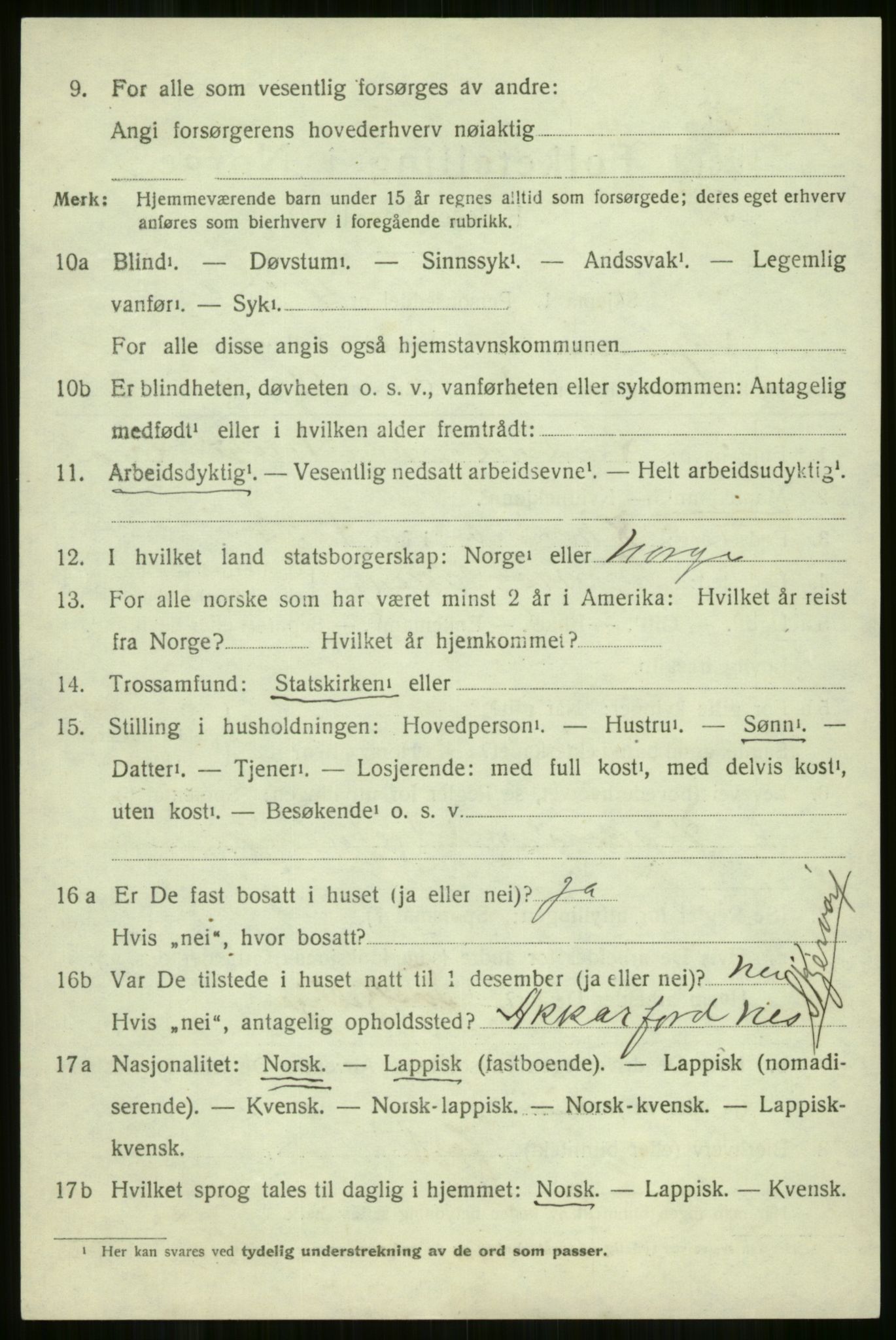 SATØ, 1920 census for Skjervøy, 1920, p. 6000