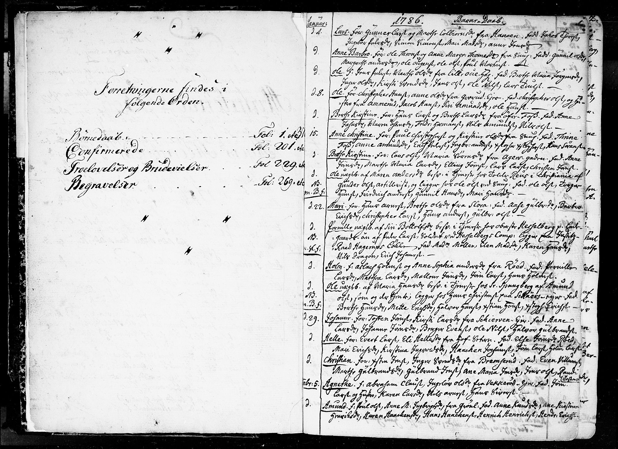 Aker prestekontor kirkebøker, SAO/A-10861/F/L0010: Parish register (official) no. 10, 1786-1809, p. 1