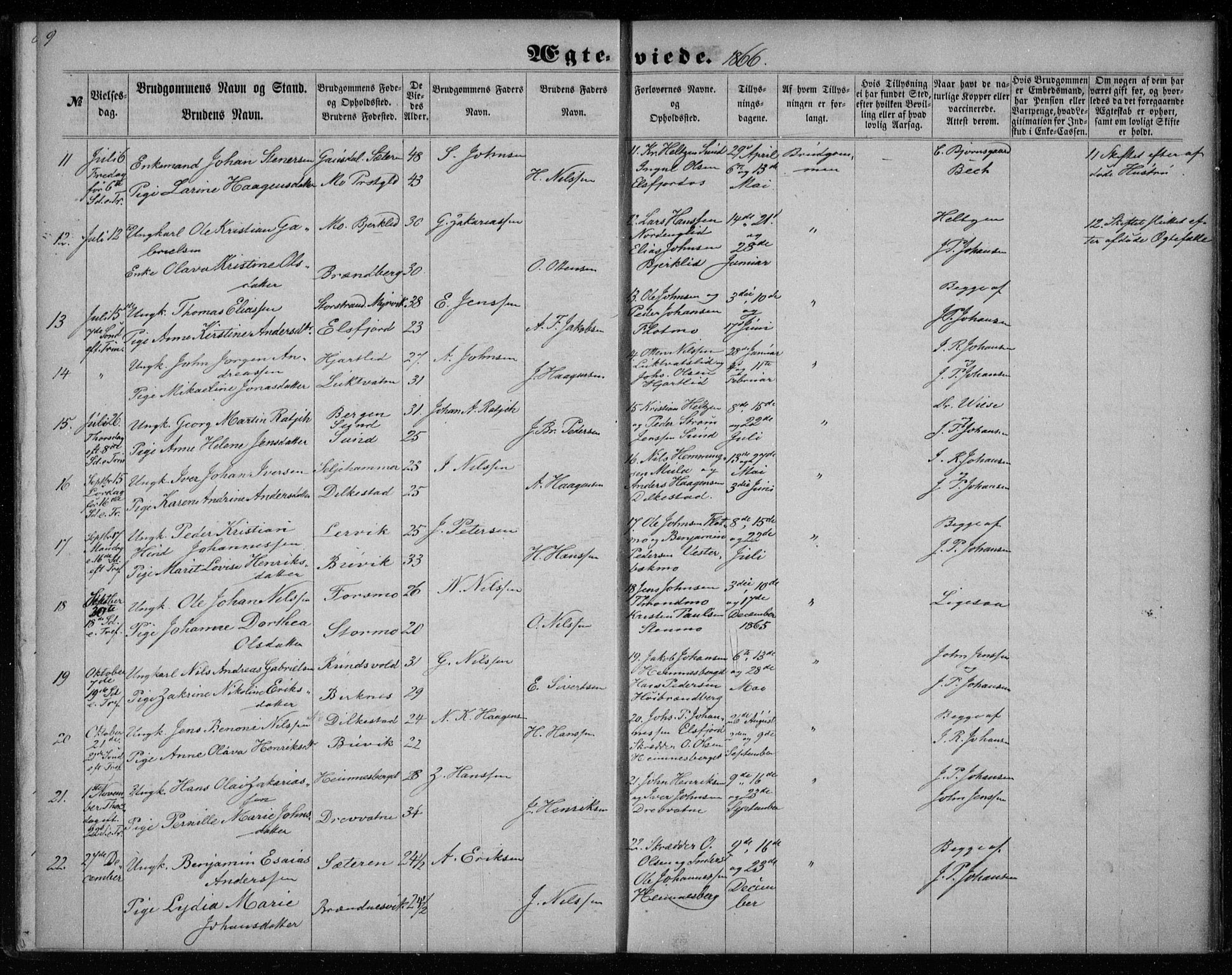 Ministerialprotokoller, klokkerbøker og fødselsregistre - Nordland, AV/SAT-A-1459/825/L0358: Parish register (official) no. 825A12, 1863-1878, p. 9