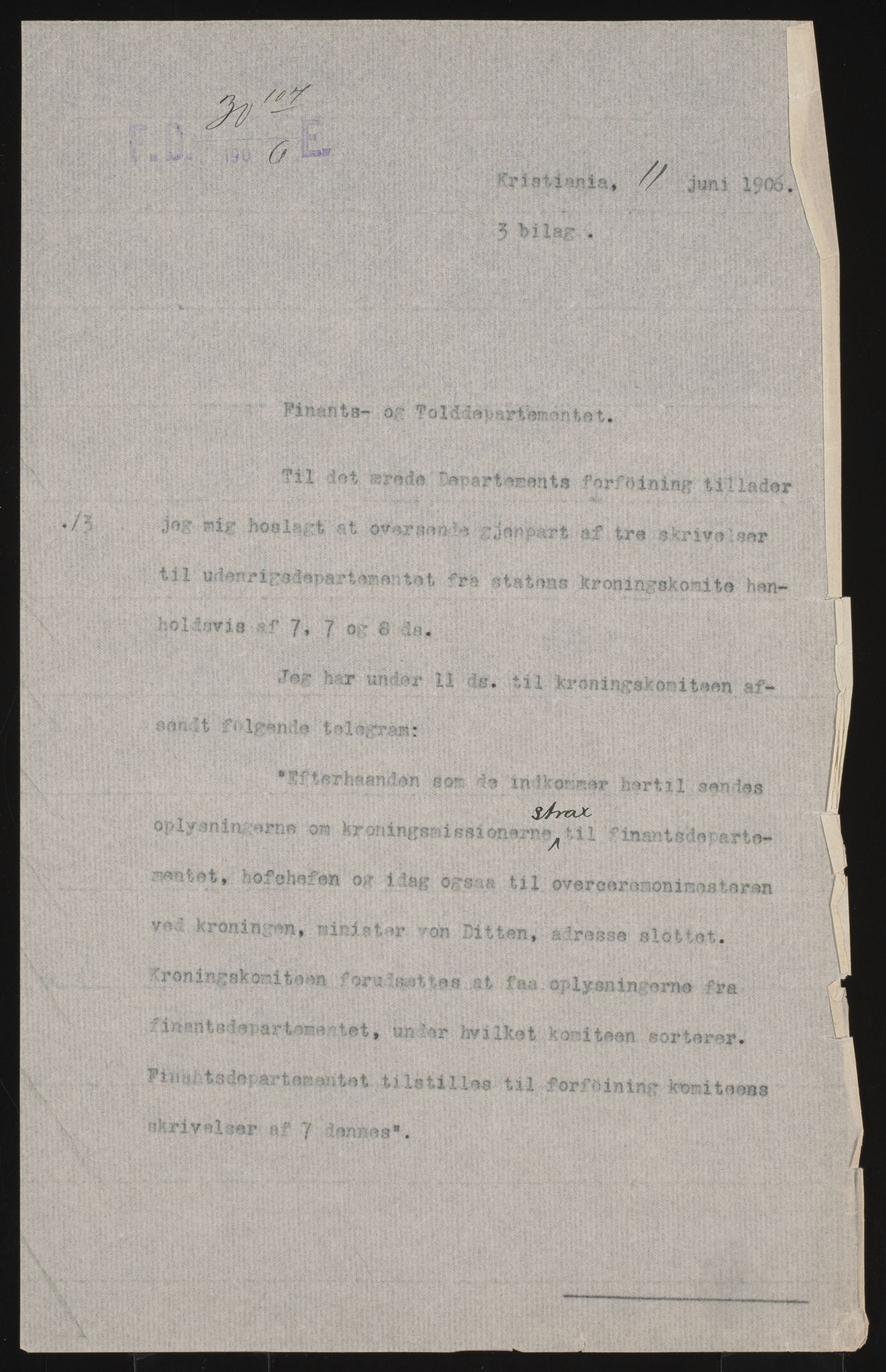 Utenriksdepartementet, RA/S-2259, 1894-1906, p. 272