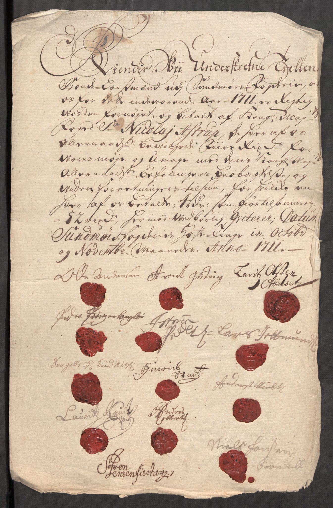 Rentekammeret inntil 1814, Reviderte regnskaper, Fogderegnskap, AV/RA-EA-4092/R54/L3564: Fogderegnskap Sunnmøre, 1711, p. 492