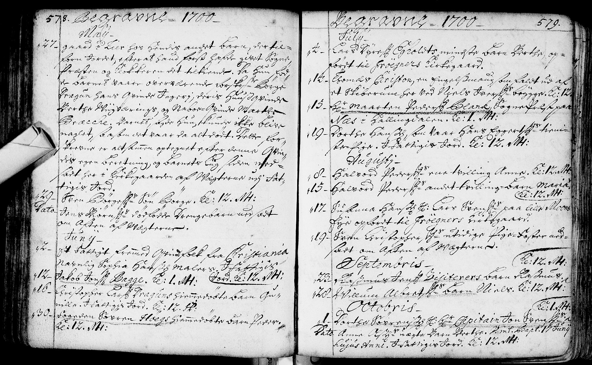 Bragernes kirkebøker, AV/SAKO-A-6/F/Fa/L0002: Parish register (official) no. I 2, 1680-1705, p. 578-579