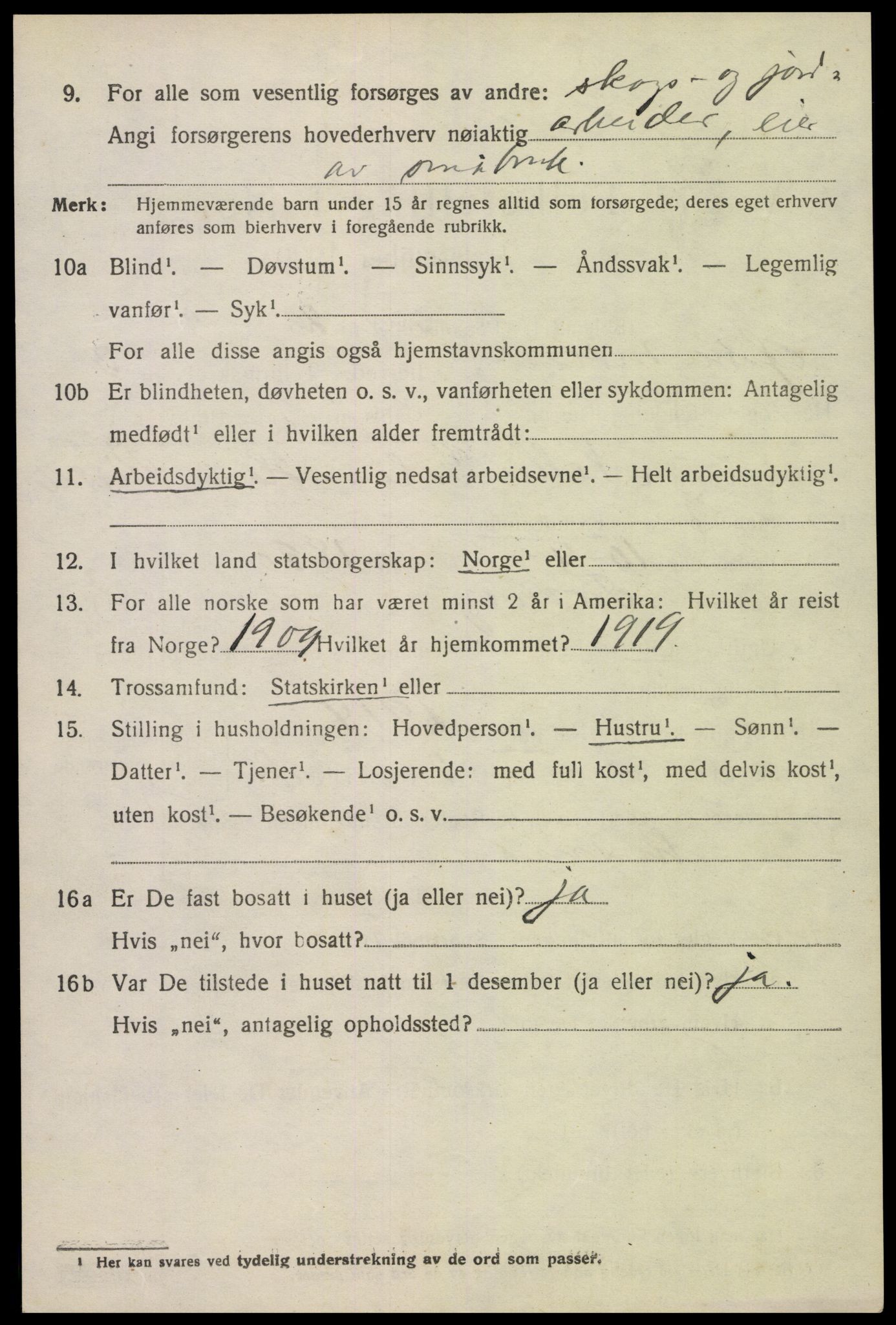 SAK, 1920 census for Austre Moland, 1920, p. 1584