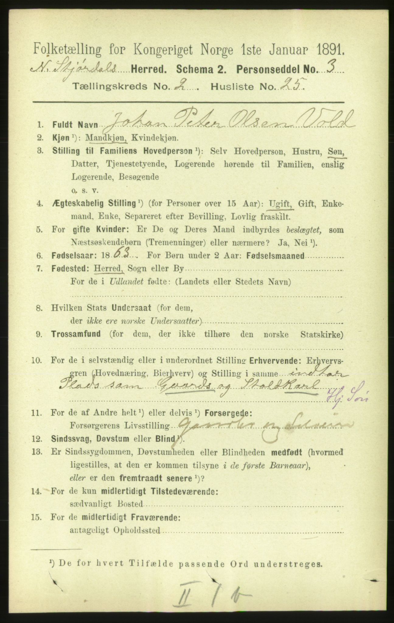 RA, 1891 census for 1714 Nedre Stjørdal, 1891, p. 613