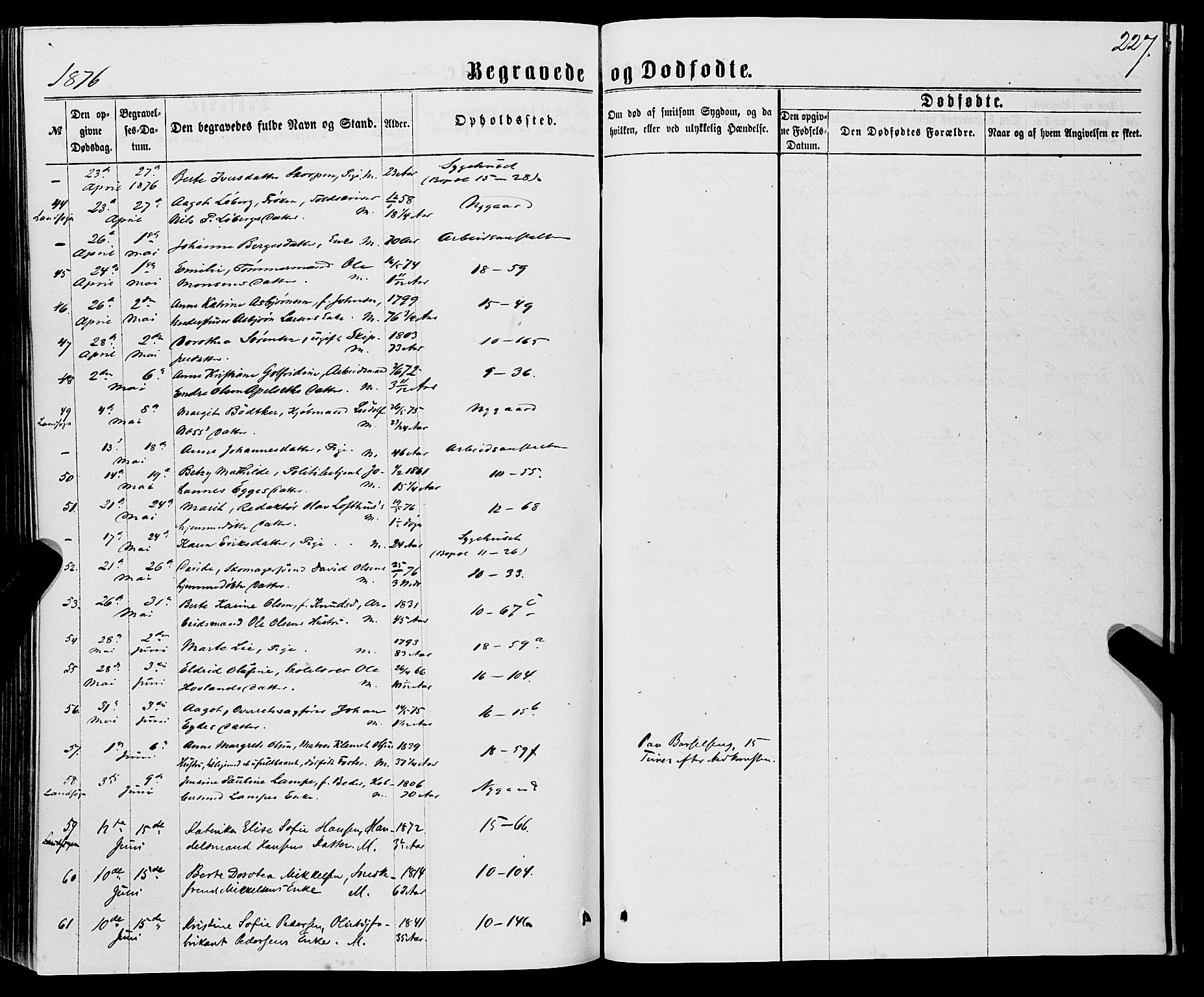 Domkirken sokneprestembete, AV/SAB-A-74801/H/Haa/L0042: Parish register (official) no. E 3, 1863-1876, p. 227