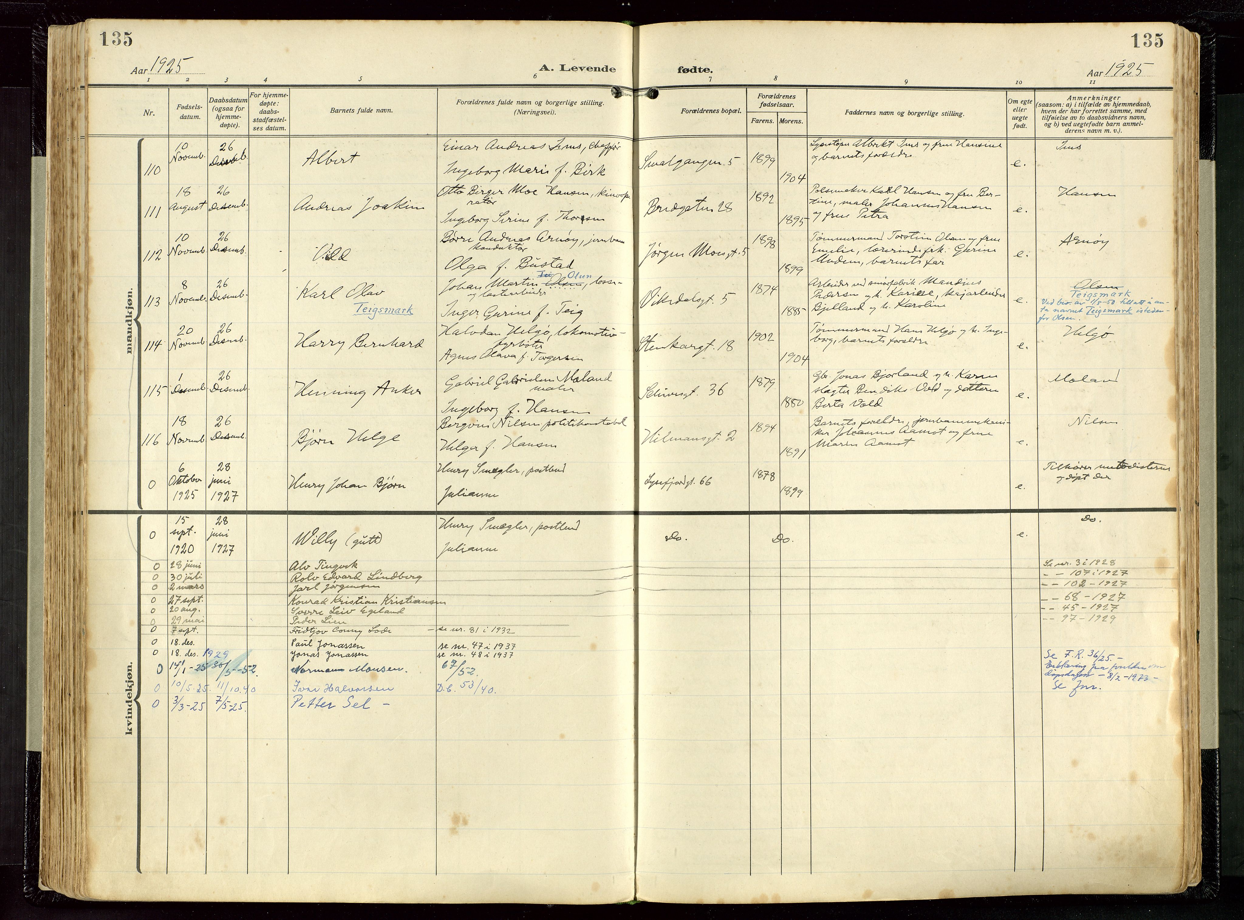 St. Petri sokneprestkontor, AV/SAST-A-101813/002/D/L0001: Parish register (official) no. A 26, 1918-1937, p. 135