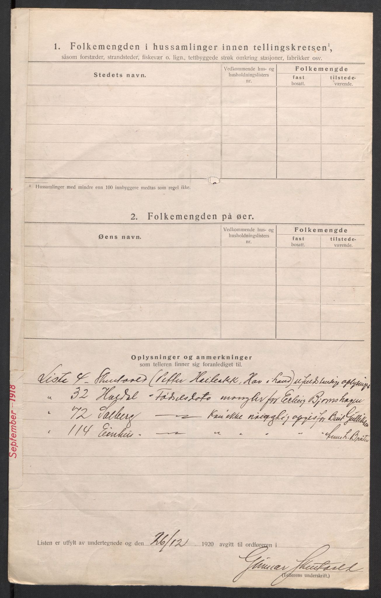 SAH, 1920 census for Nord-Aurdal, 1920, p. 11