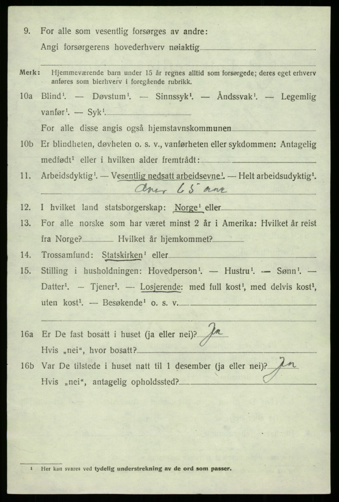 SAB, 1920 census for Strandvik, 1920, p. 2233