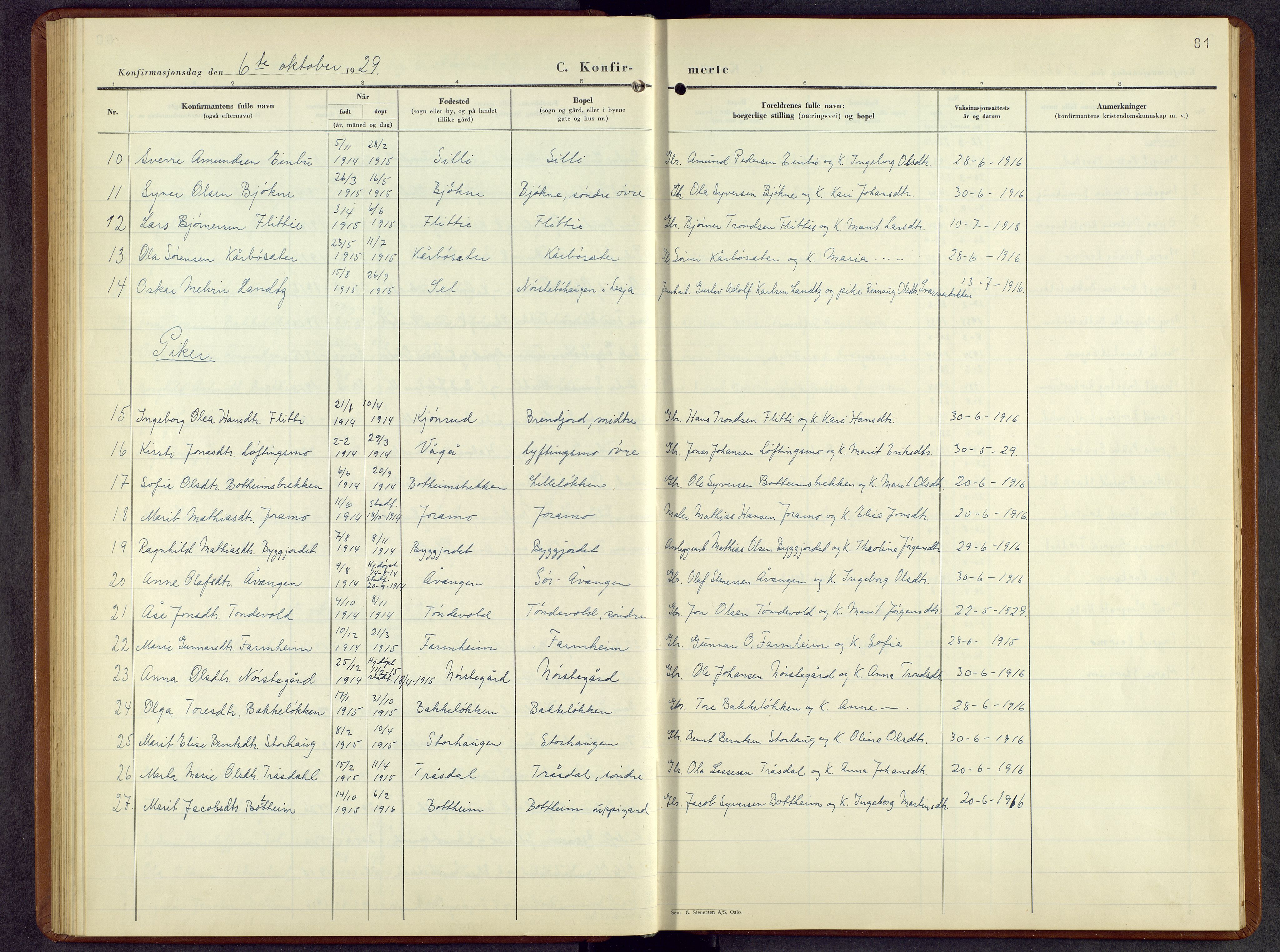 Lesja prestekontor, SAH/PREST-068/H/Ha/Hab/L0010: Parish register (copy) no. 10, 1925-1960, p. 81