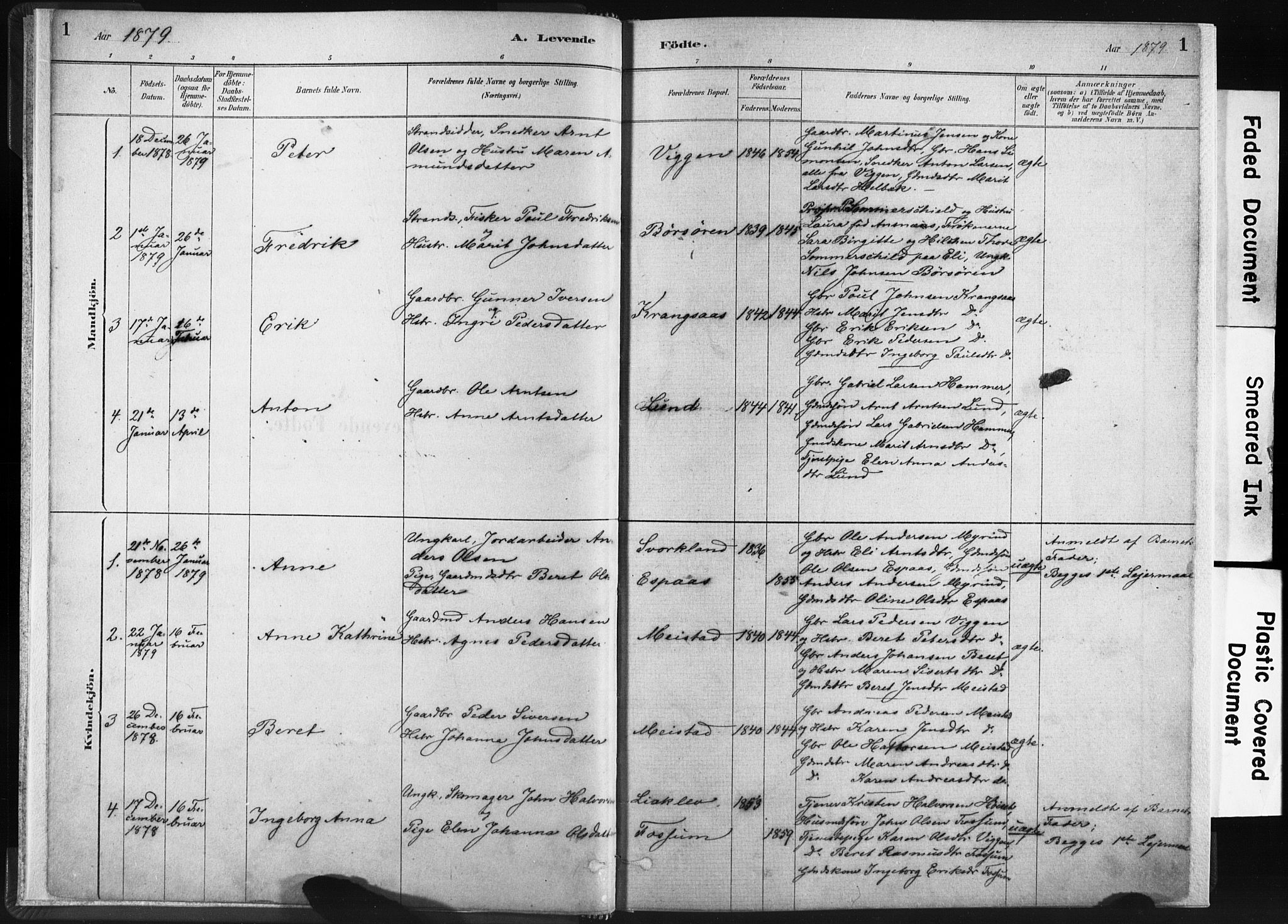 Ministerialprotokoller, klokkerbøker og fødselsregistre - Sør-Trøndelag, SAT/A-1456/665/L0773: Parish register (official) no. 665A08, 1879-1905, p. 1