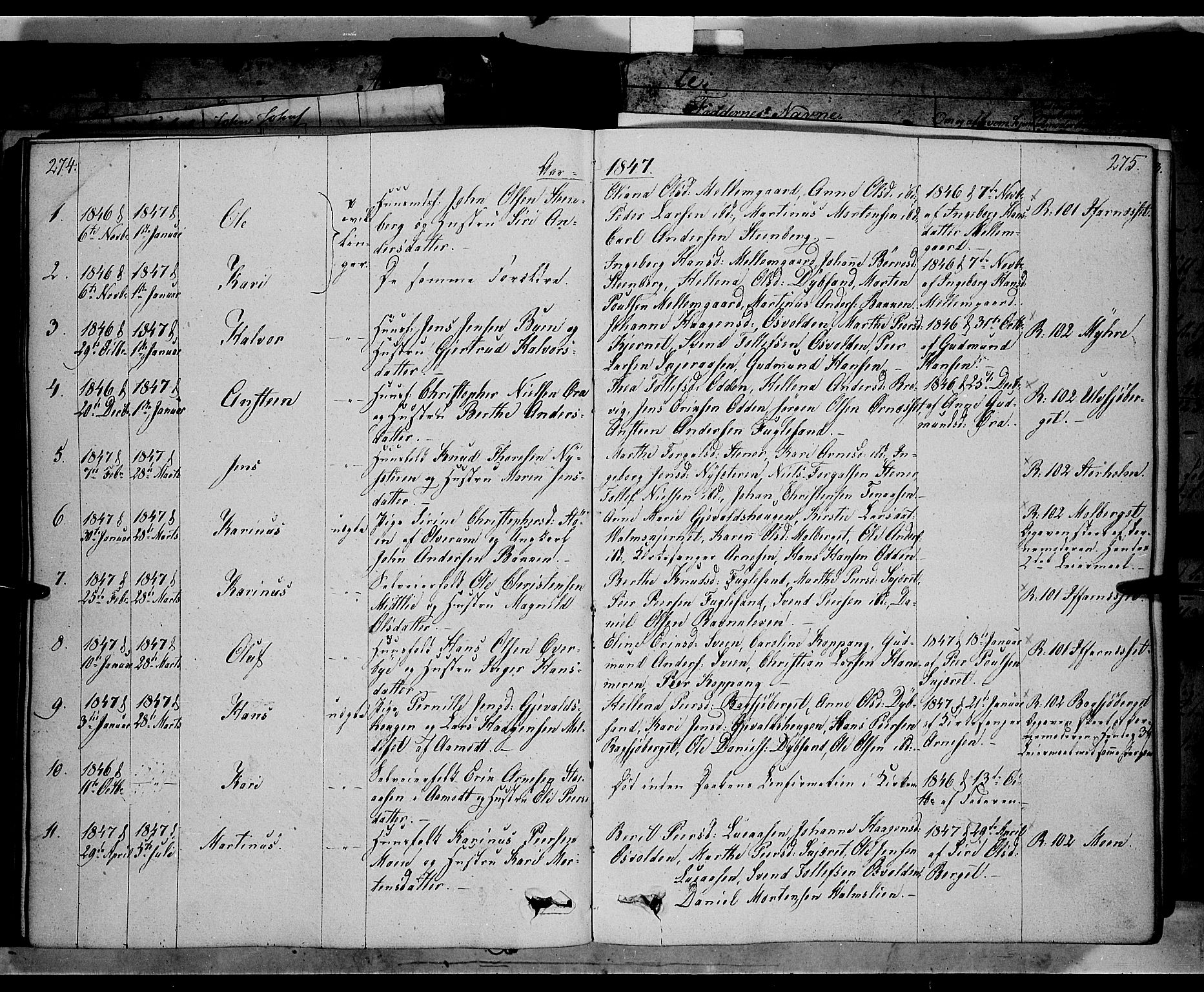 Trysil prestekontor, AV/SAH-PREST-046/H/Ha/Haa/L0004: Parish register (official) no. 4 /2, 1842-1850, p. 274-275