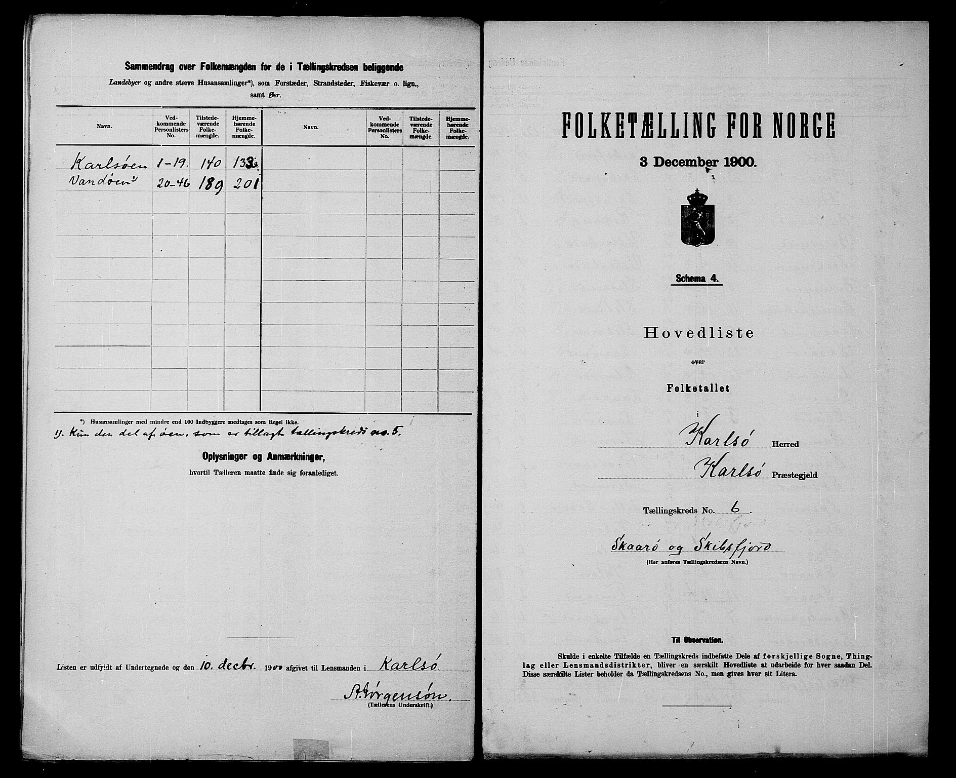 SATØ, 1900 census for Karlsøy, 1900, p. 14