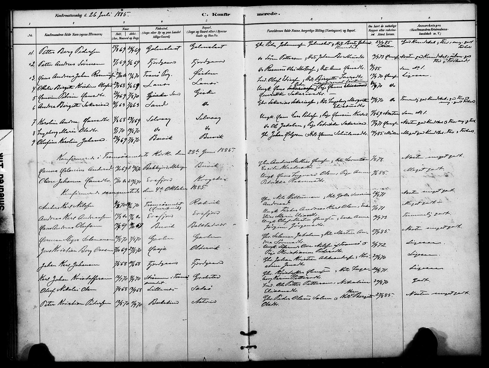 Lenvik sokneprestembete, SATØ/S-1310/H/Ha/Haa/L0012kirke: Parish register (official) no. 12, 1880-1895