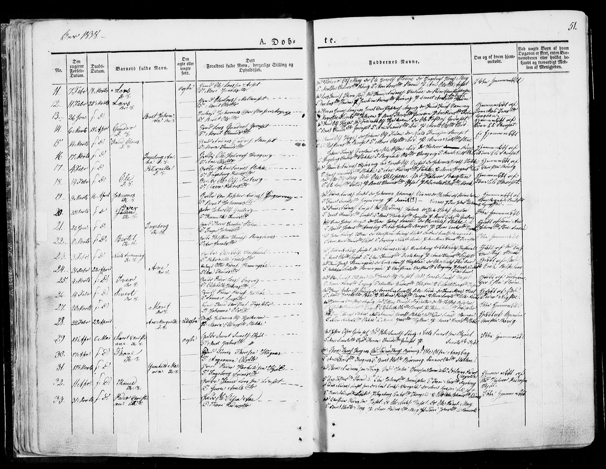 Ministerialprotokoller, klokkerbøker og fødselsregistre - Møre og Romsdal, AV/SAT-A-1454/568/L0803: Parish register (official) no. 568A10, 1830-1853, p. 51