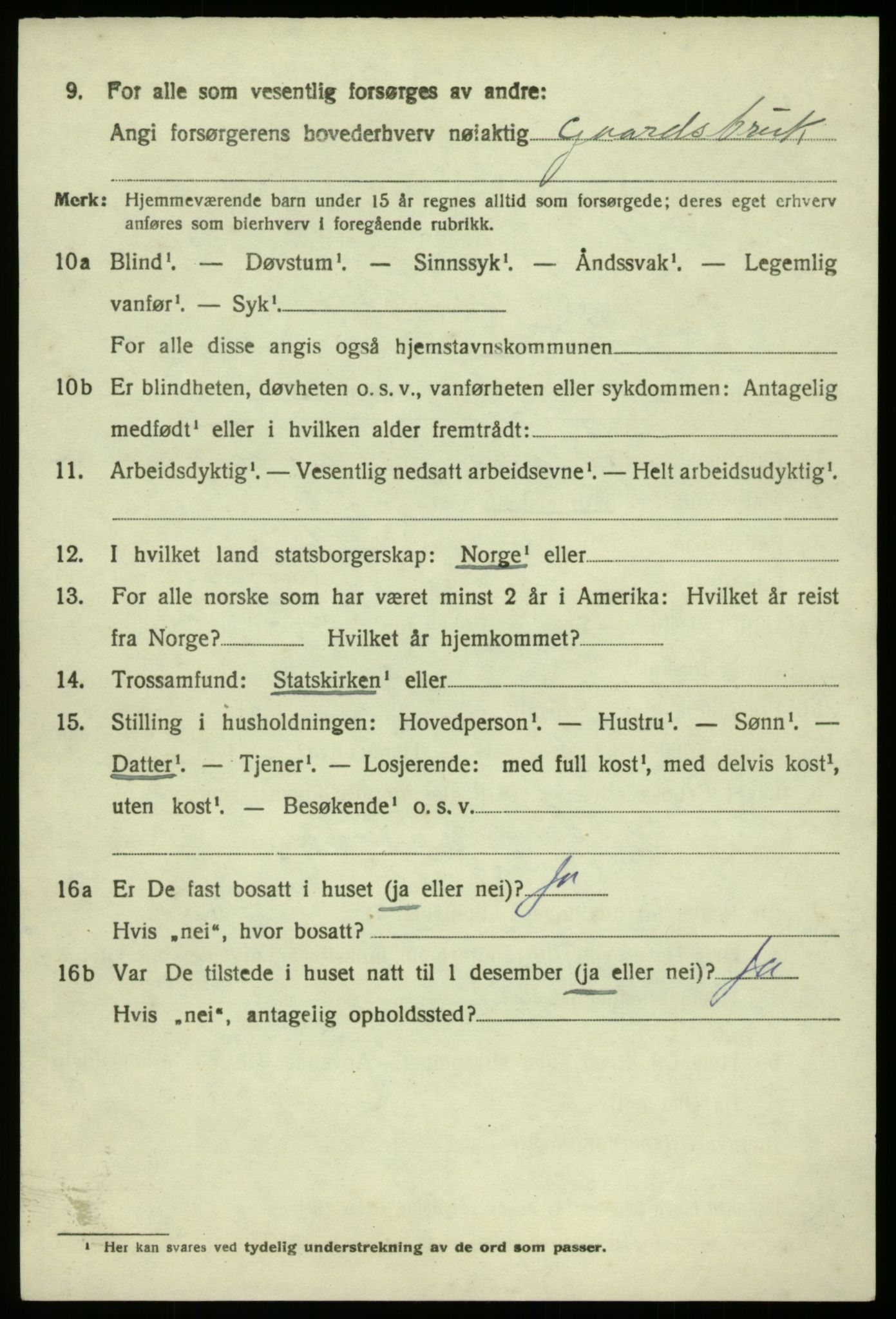 SAB, 1920 census for Modalen, 1920, p. 1449