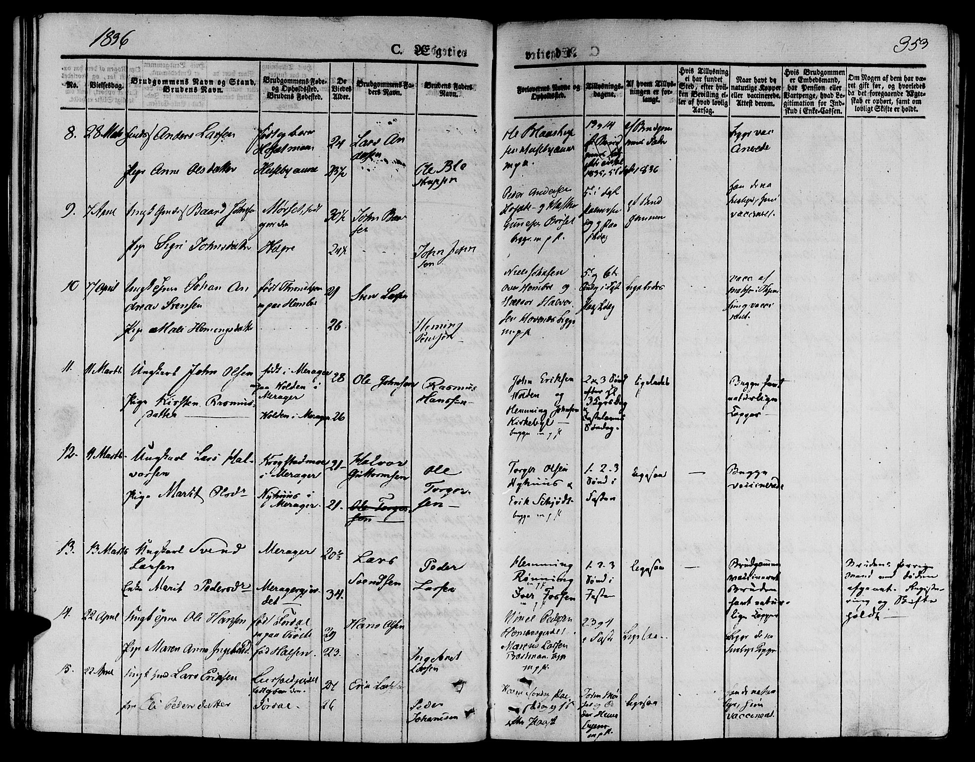 Ministerialprotokoller, klokkerbøker og fødselsregistre - Nord-Trøndelag, SAT/A-1458/709/L0072: Parish register (official) no. 709A12, 1833-1844, p. 353