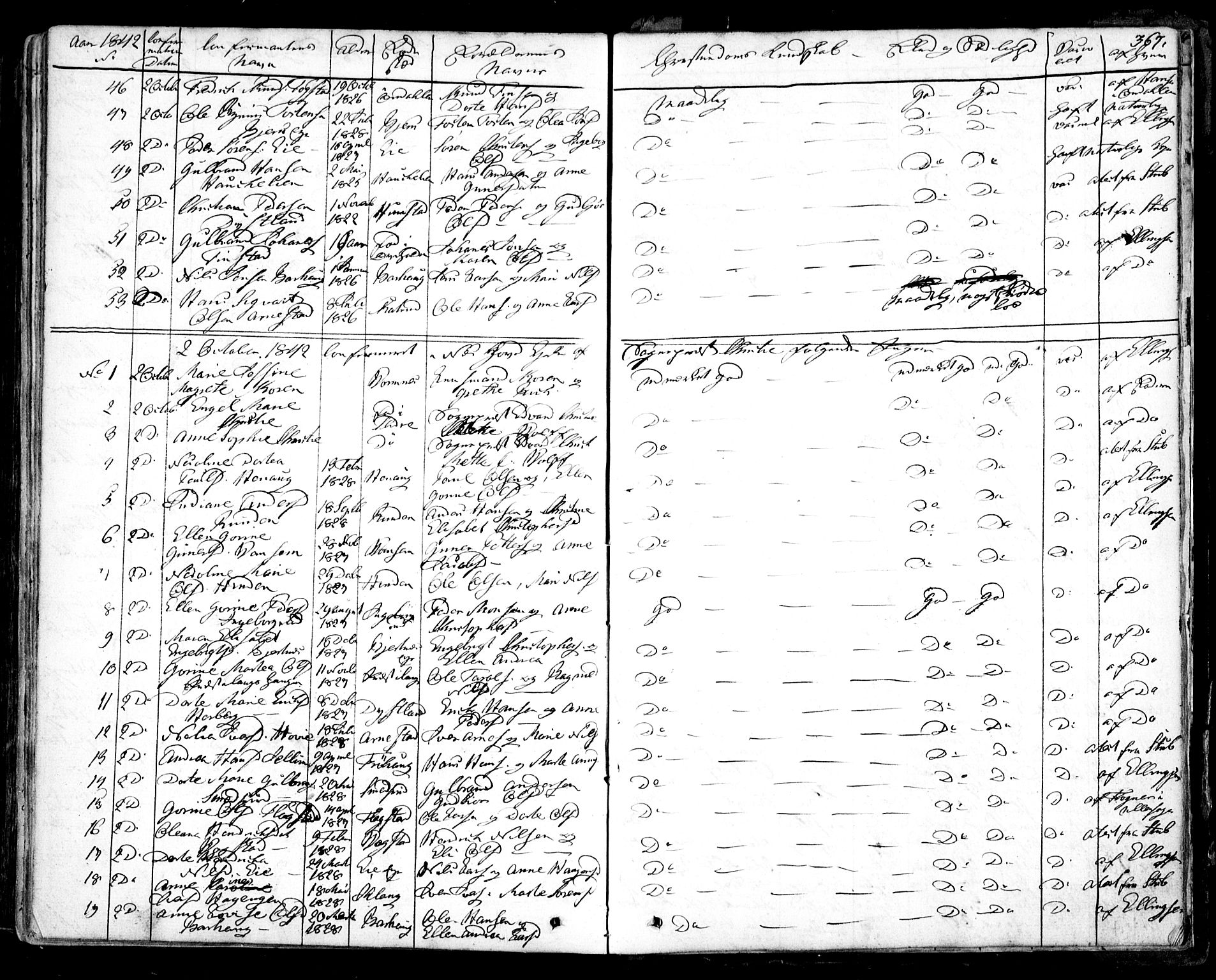 Nes prestekontor Kirkebøker, AV/SAO-A-10410/F/Fa/L0006: Parish register (official) no. I 6, 1833-1845, p. 367