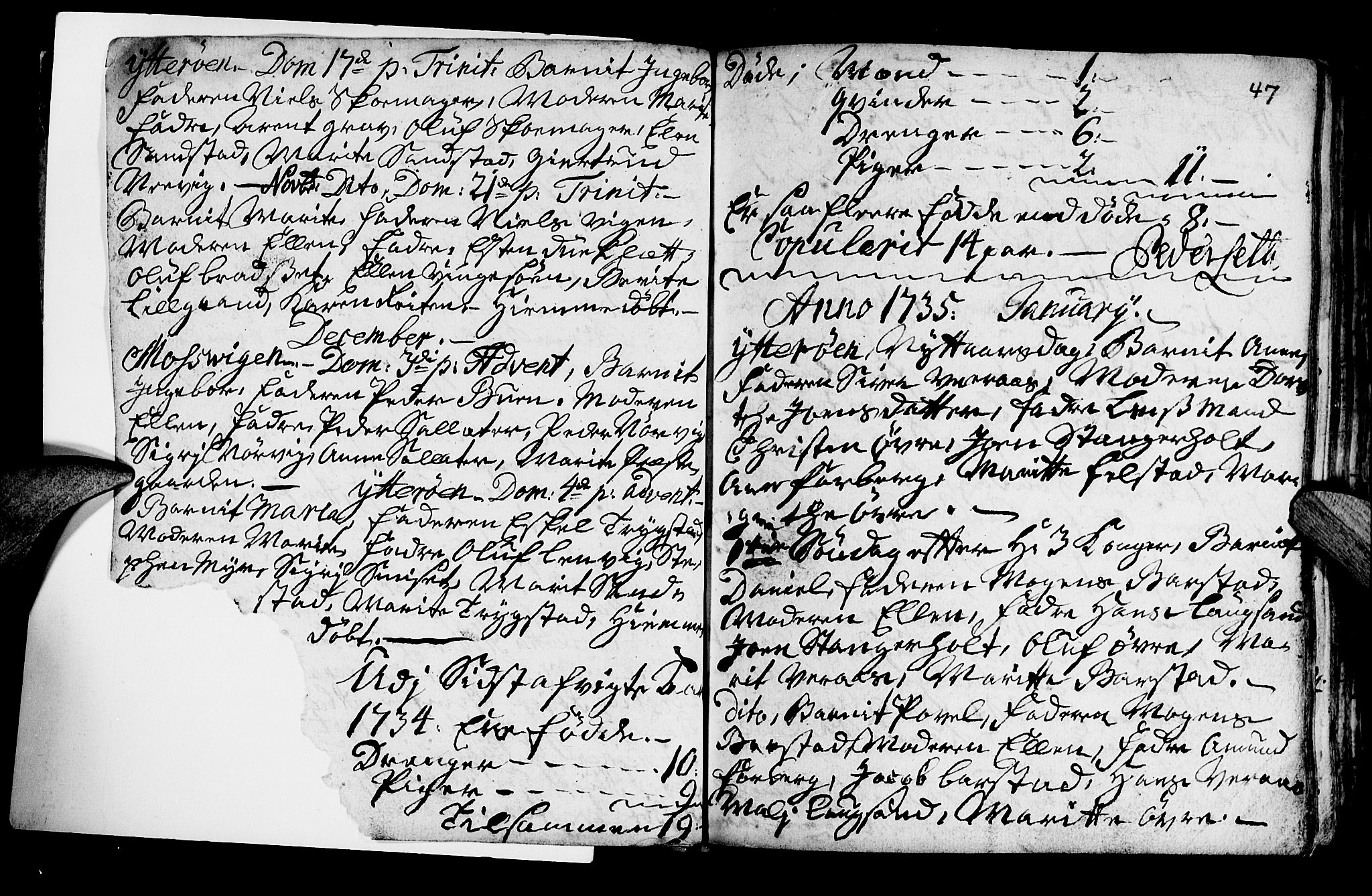 Ministerialprotokoller, klokkerbøker og fødselsregistre - Nord-Trøndelag, SAT/A-1458/722/L0215: Parish register (official) no. 722A02, 1718-1755, p. 47