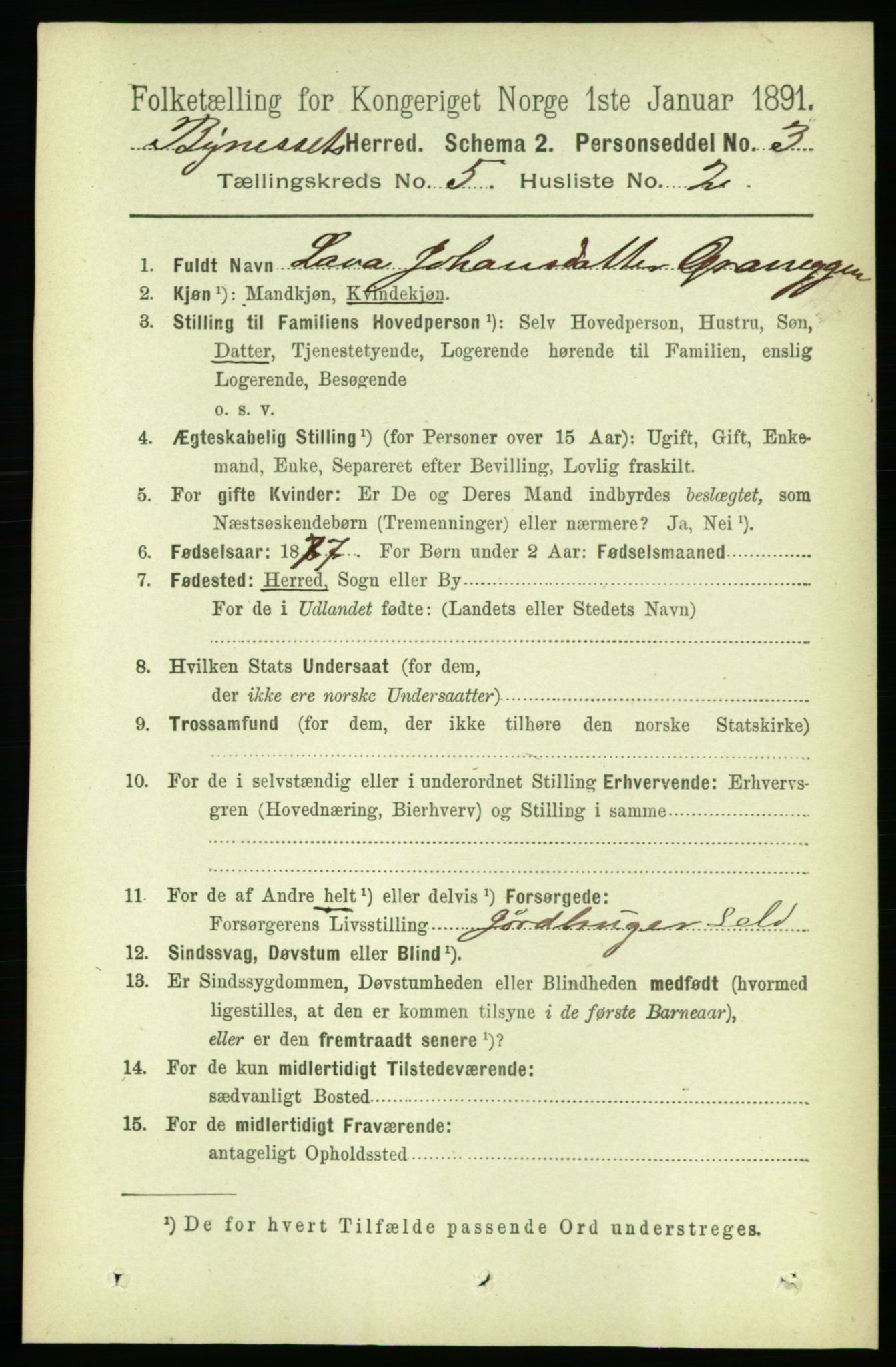 RA, 1891 census for 1655 Byneset, 1891, p. 2048