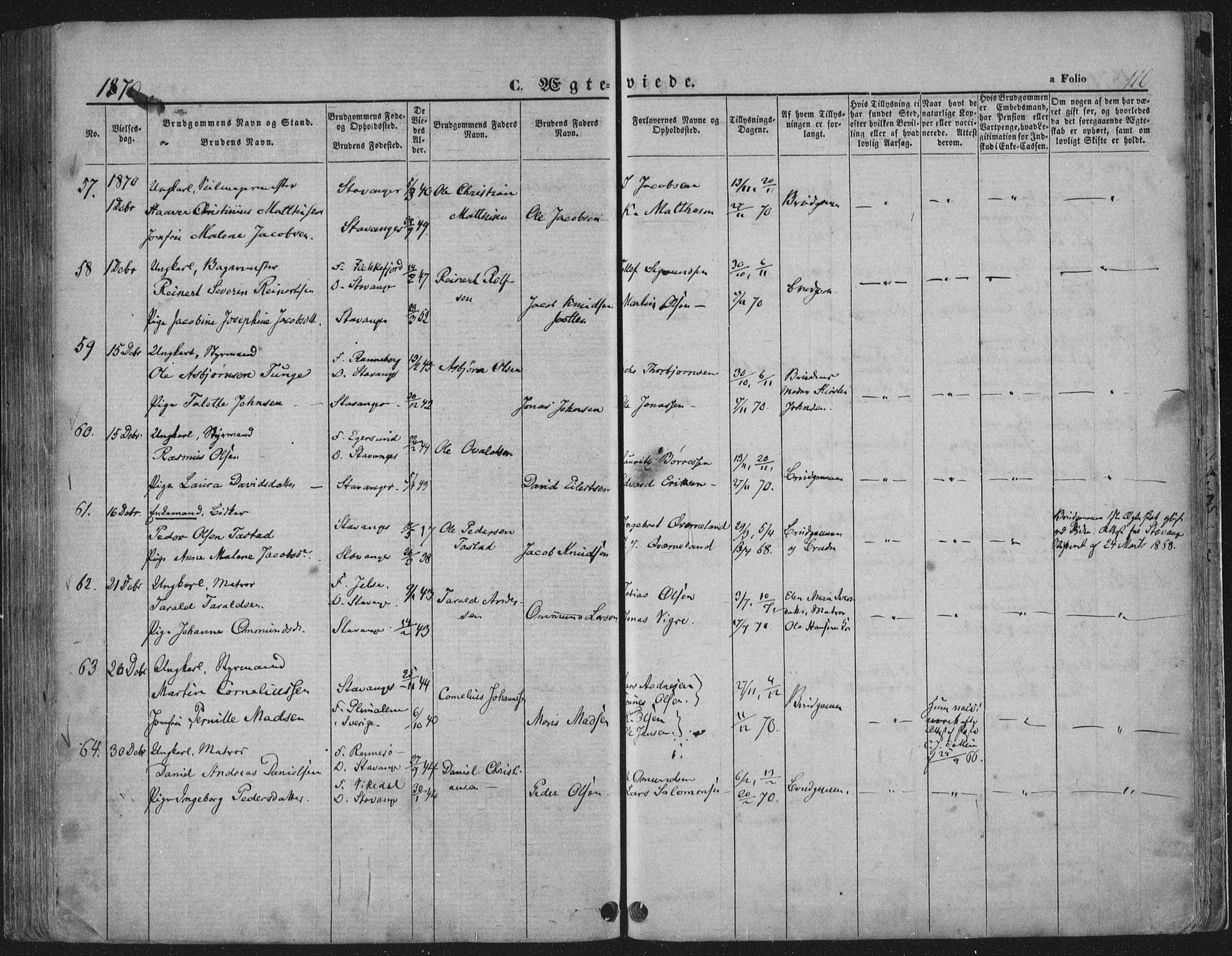 Domkirken sokneprestkontor, SAST/A-101812/001/30/30BA/L0019: Parish register (official) no. A 18, 1857-1877, p. 110