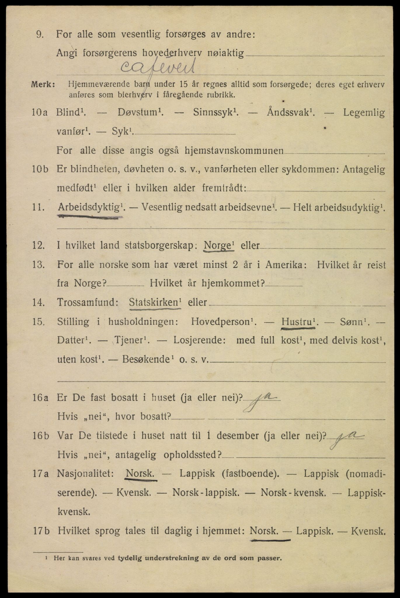 SAT, 1920 census for Mosjøen, 1920, p. 3429