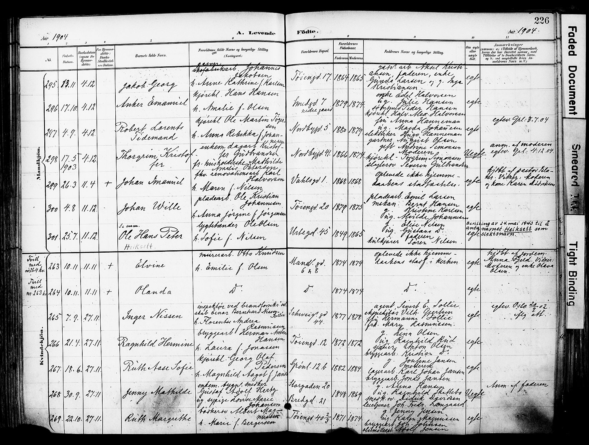 Grønland prestekontor Kirkebøker, AV/SAO-A-10848/F/Fa/L0014: Parish register (official) no. 14, 1900-1911, p. 226