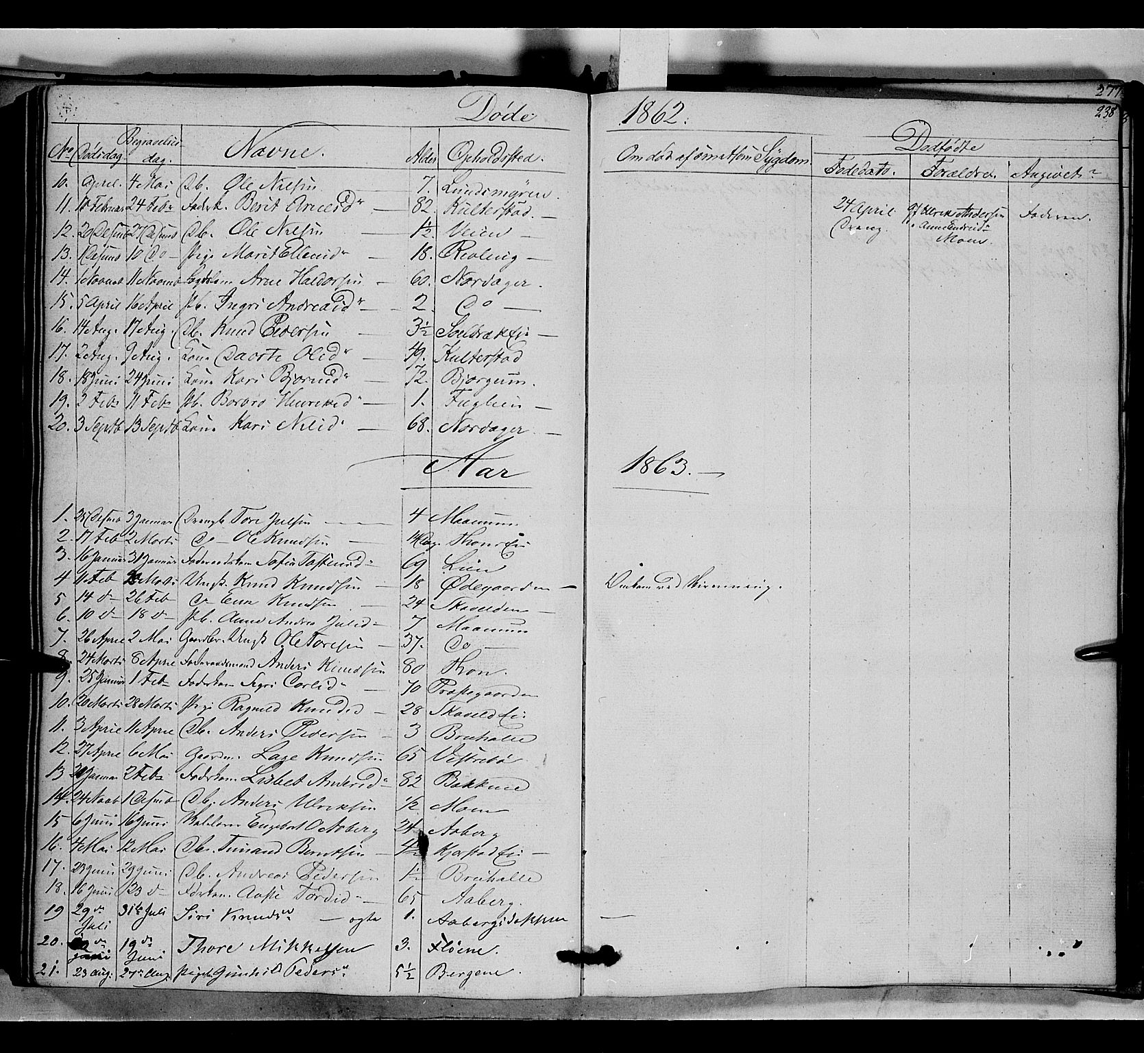 Nord-Aurdal prestekontor, SAH/PREST-132/H/Ha/Haa/L0004: Parish register (official) no. 4, 1842-1863, p. 238