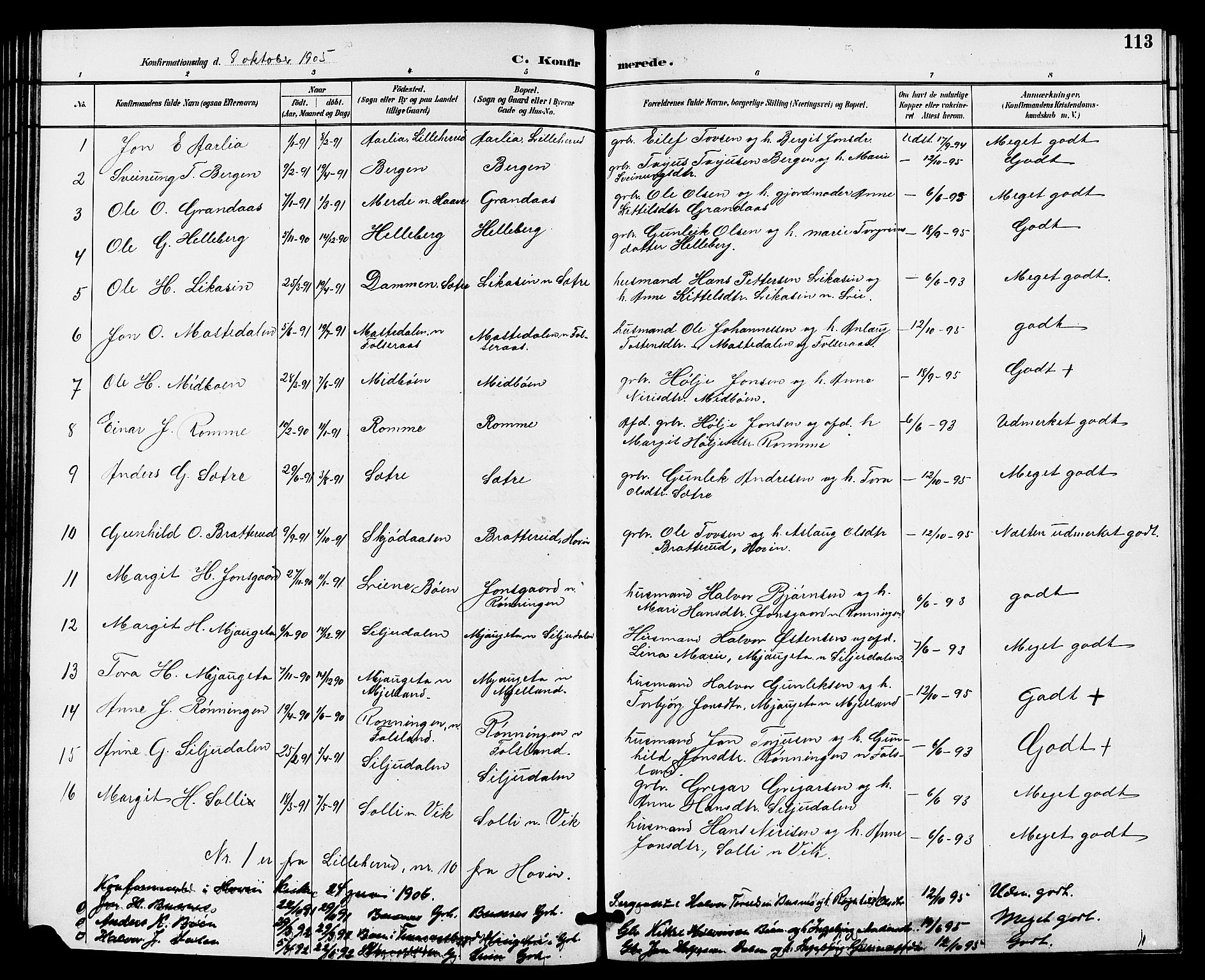 Gransherad kirkebøker, SAKO/A-267/G/Ga/L0003: Parish register (copy) no. I 3, 1887-1915, p. 113