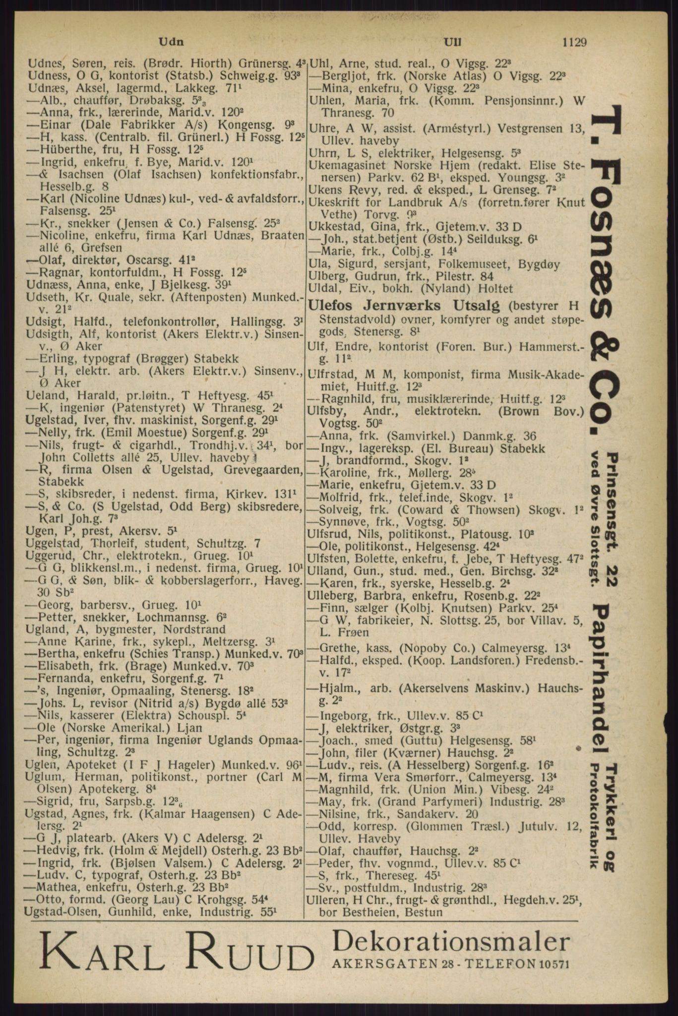 Kristiania/Oslo adressebok, PUBL/-, 1927, p. 1129