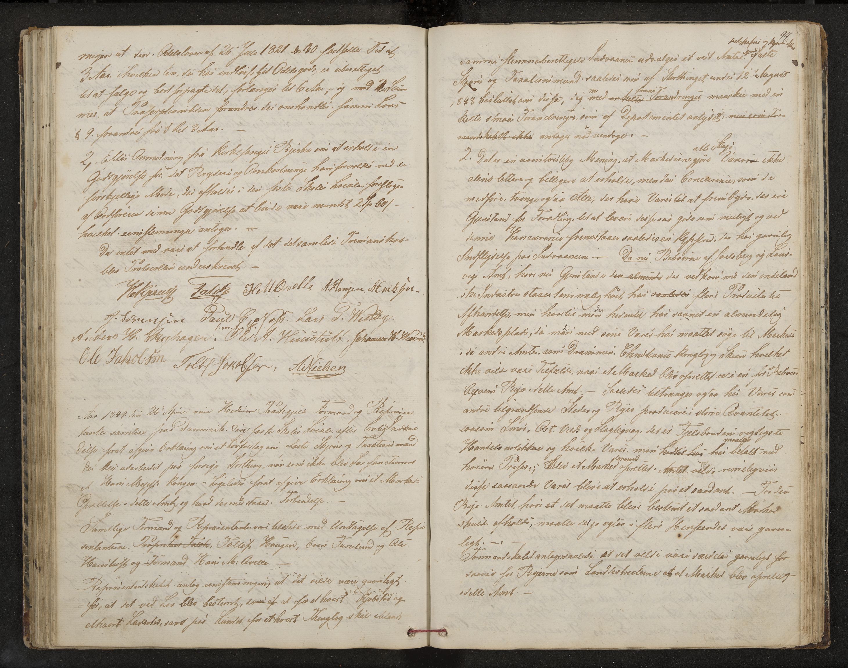 Hedrum formannskap og sentraladministrasjon, IKAK/0727021/A/Aa/L0001: Møtebok med register, 1837-1853, p. 94