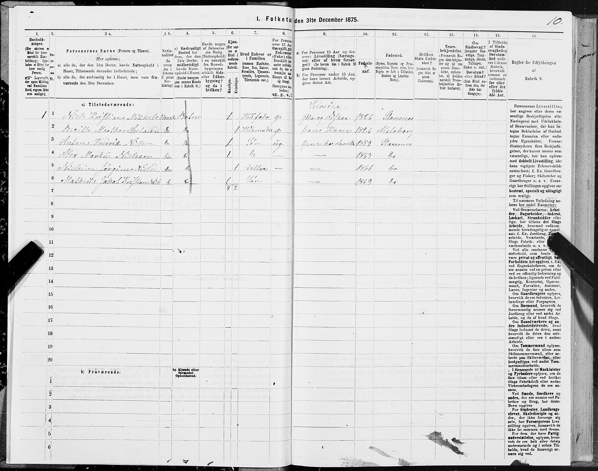 SAT, 1875 census for 1820P Alstahaug, 1875, p. 3010