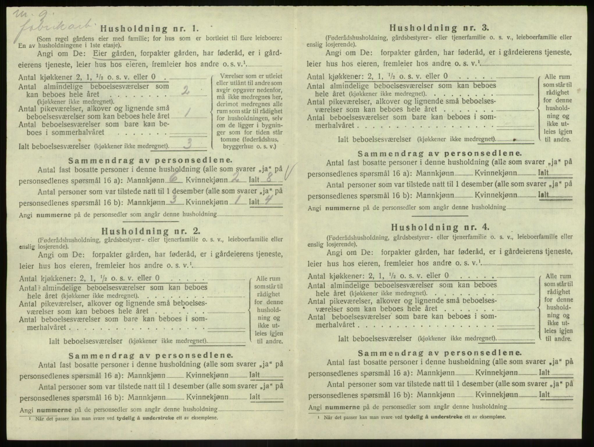 SAB, 1920 census for Askvoll, 1920, p. 142