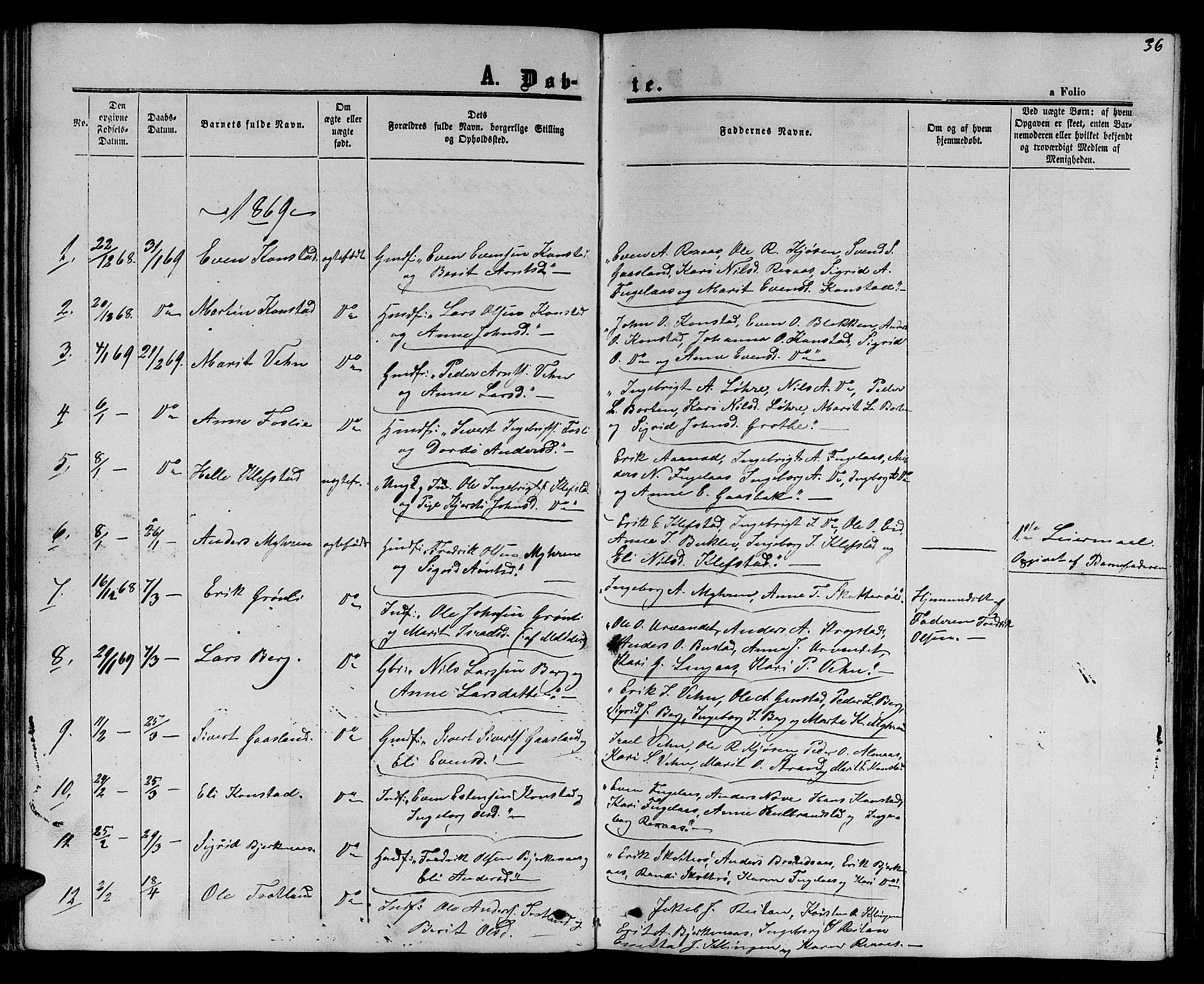 Ministerialprotokoller, klokkerbøker og fødselsregistre - Sør-Trøndelag, SAT/A-1456/694/L1131: Parish register (copy) no. 694C03, 1858-1886, p. 36