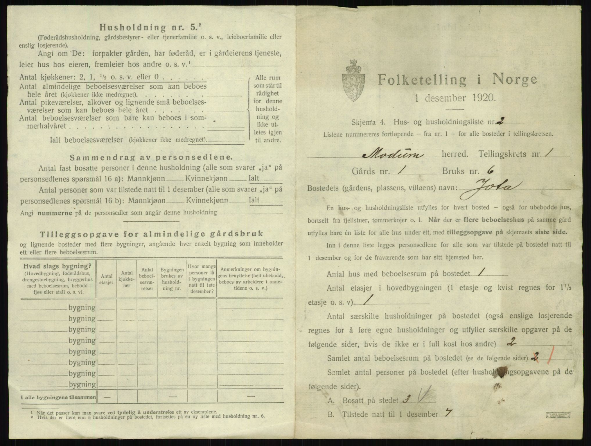 SAKO, 1920 census for Modum, 1920, p. 102