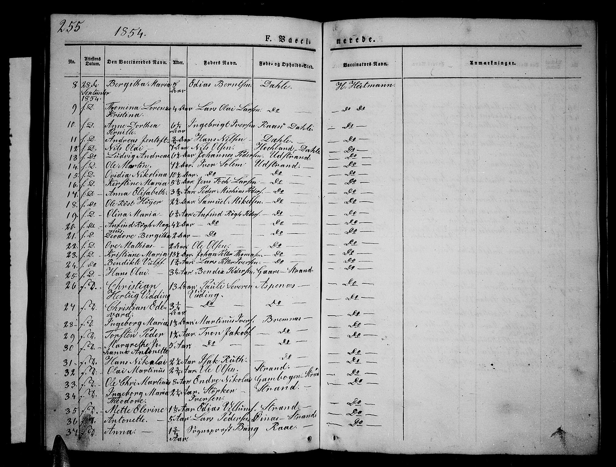 Kvæfjord sokneprestkontor, SATØ/S-1323/G/Ga/Gab/L0002klokker: Parish register (copy) no. 2, 1841-1855, p. 255
