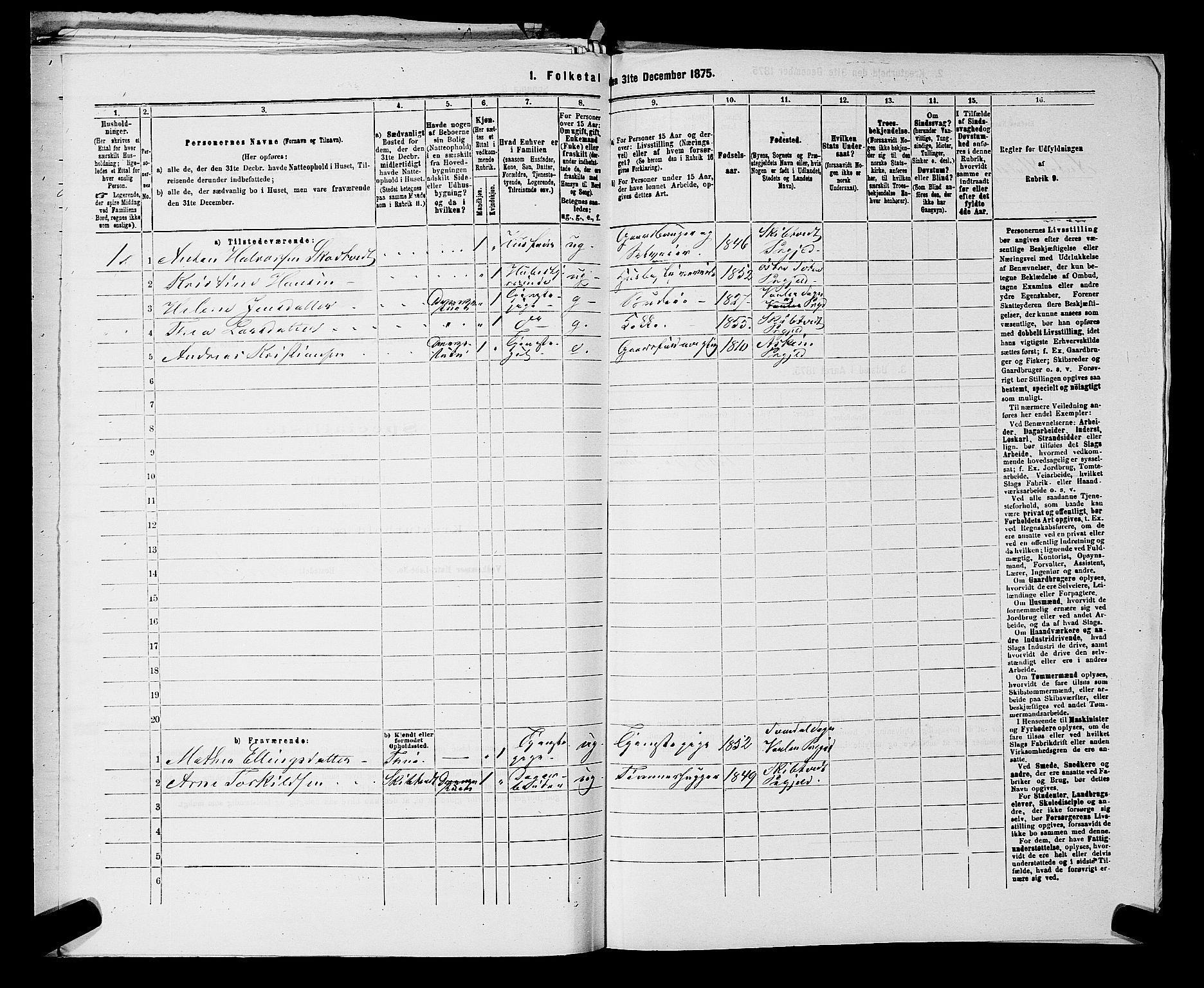 RA, 1875 census for 0137P Våler, 1875, p. 657