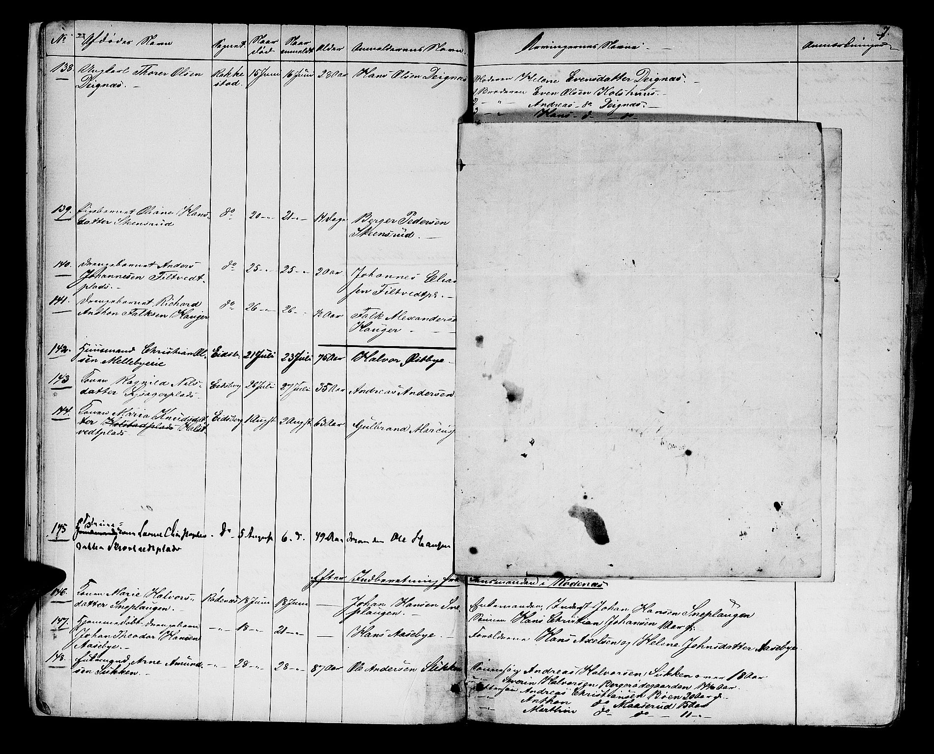 Rakkestad sorenskriveri, SAO/A-10686/H/Ha/Haa/L0003: Dødsanmeldelsesprotokoller, 1860-1868, p. 7
