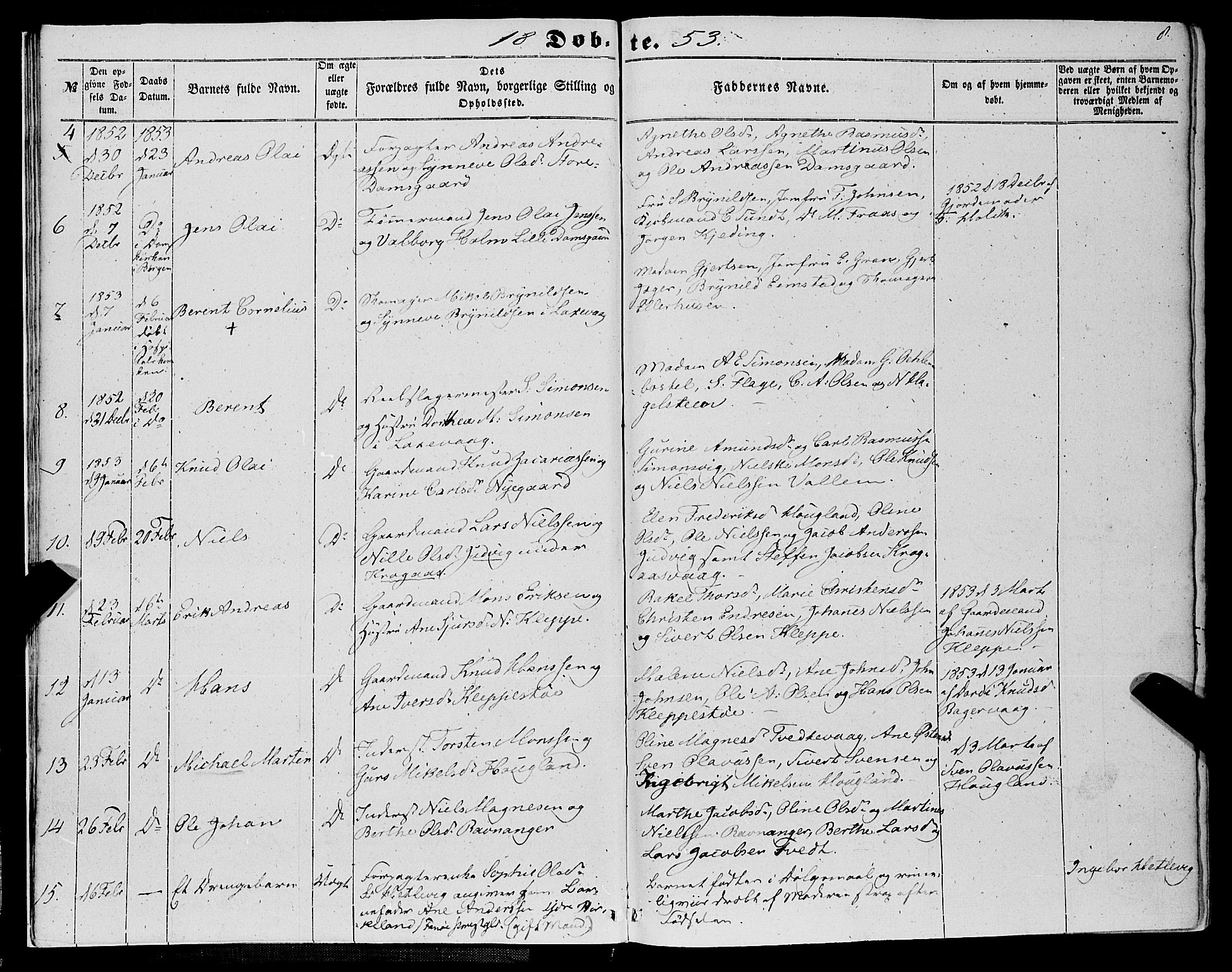 Askøy Sokneprestembete, SAB/A-74101/H/Ha/Haa/Haaa/L0008: Parish register (official) no. A 8, 1852-1862, p. 8