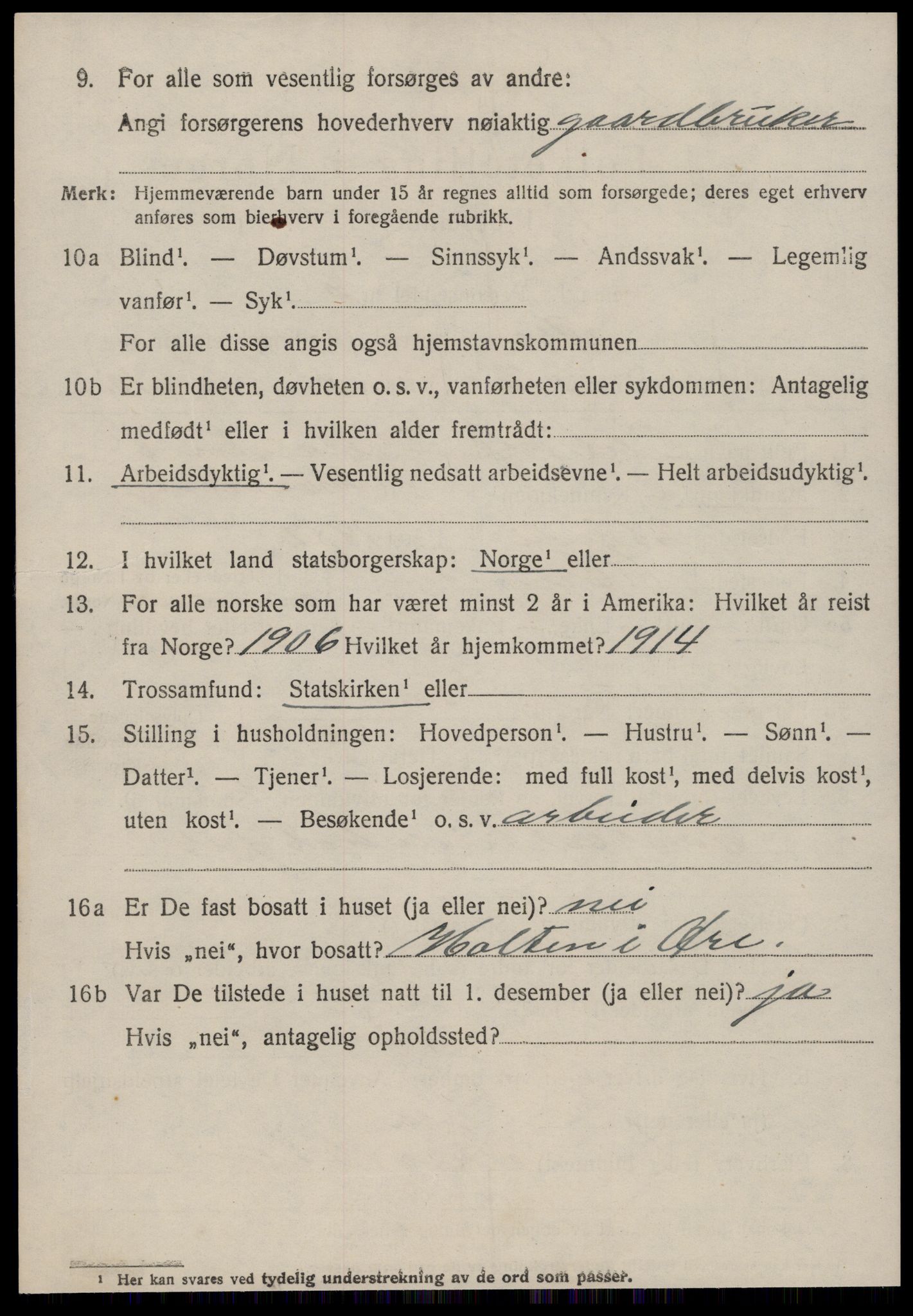 SAT, 1920 census for Øre, 1920, p. 1608