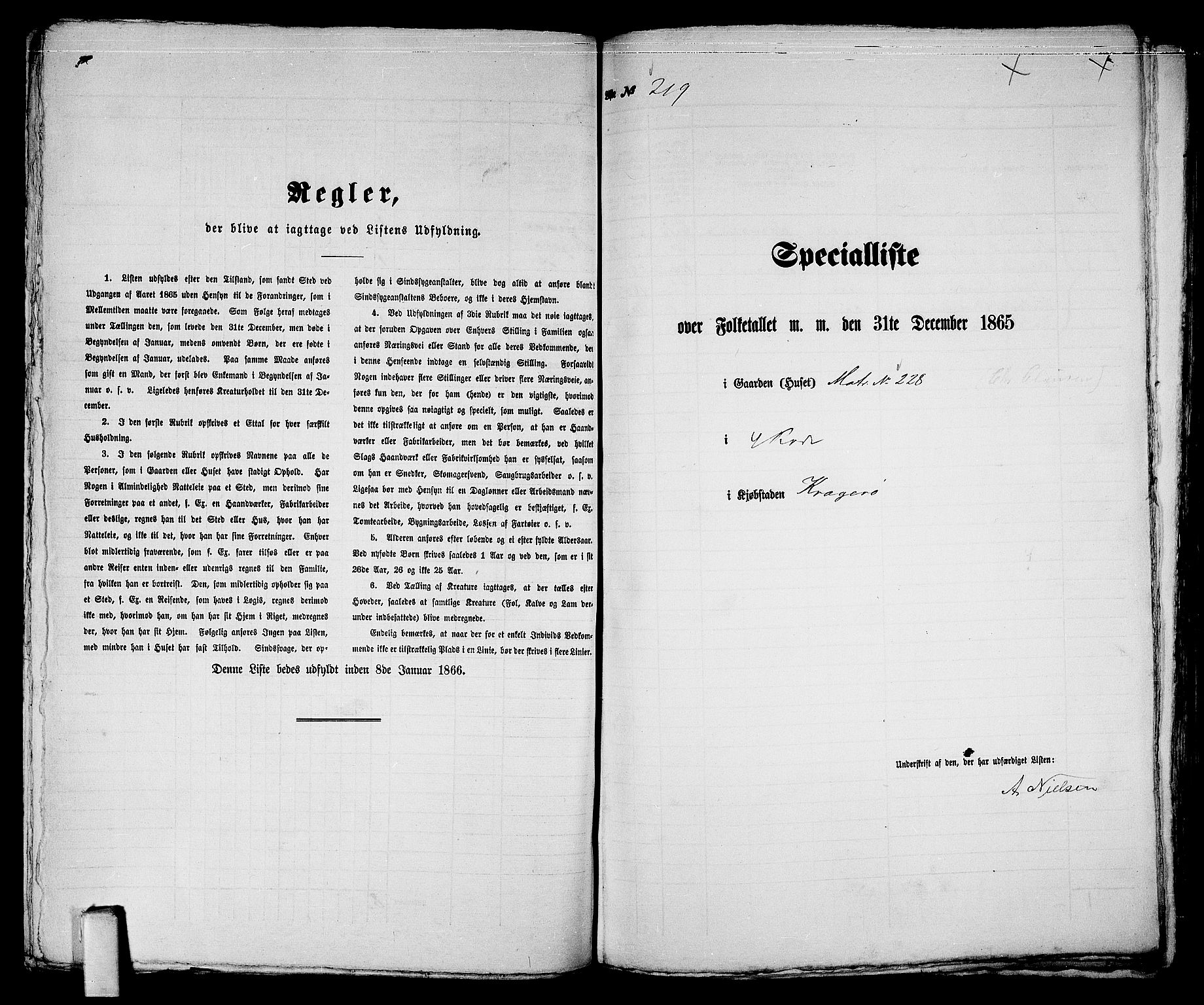 RA, 1865 census for Kragerø/Kragerø, 1865, p. 448